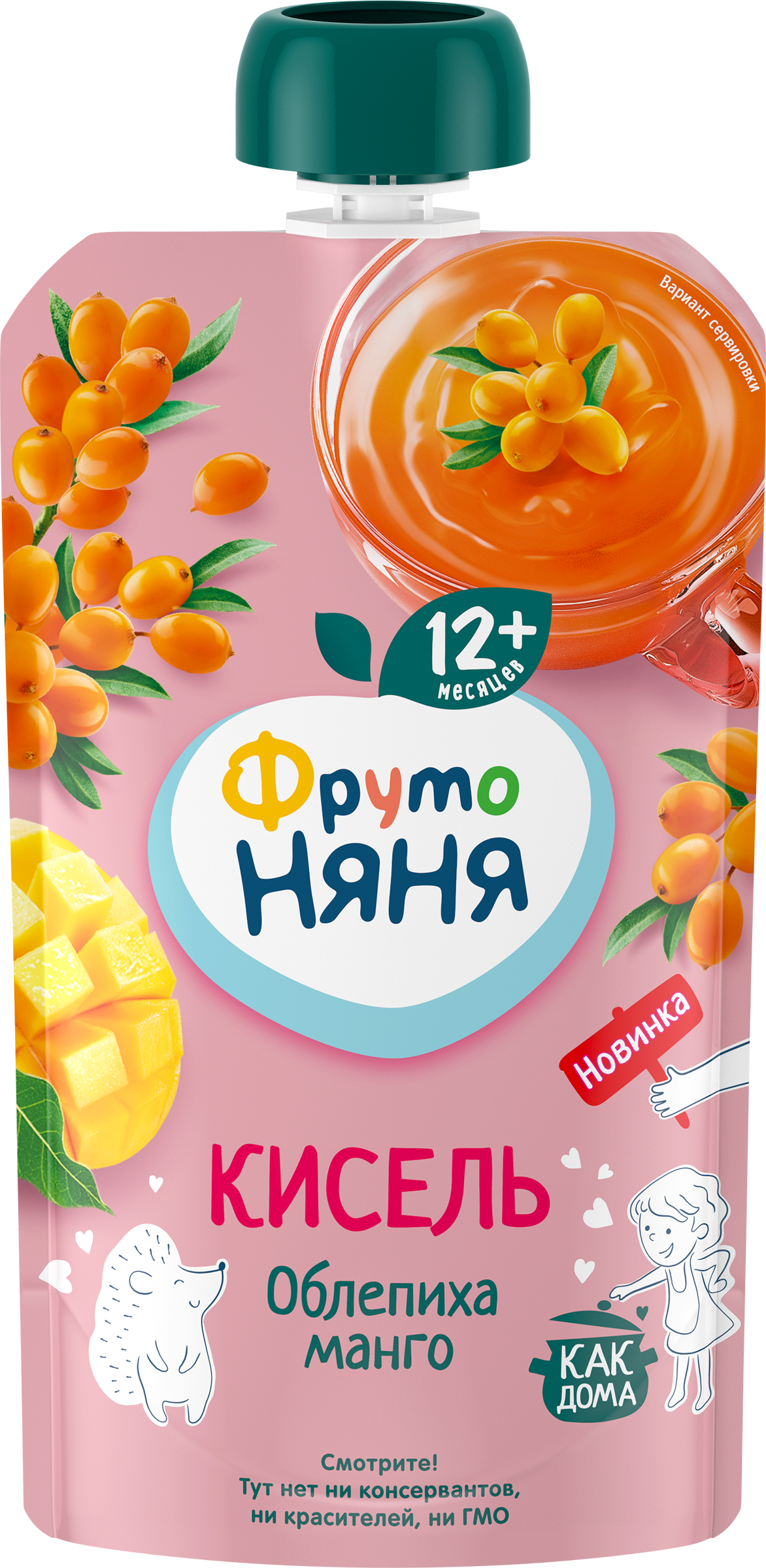 Изображение товара Кисель фруктово-ягодный ФРУТОНЯНЯ из облепихи и манго, с 12 месяцев, 130г