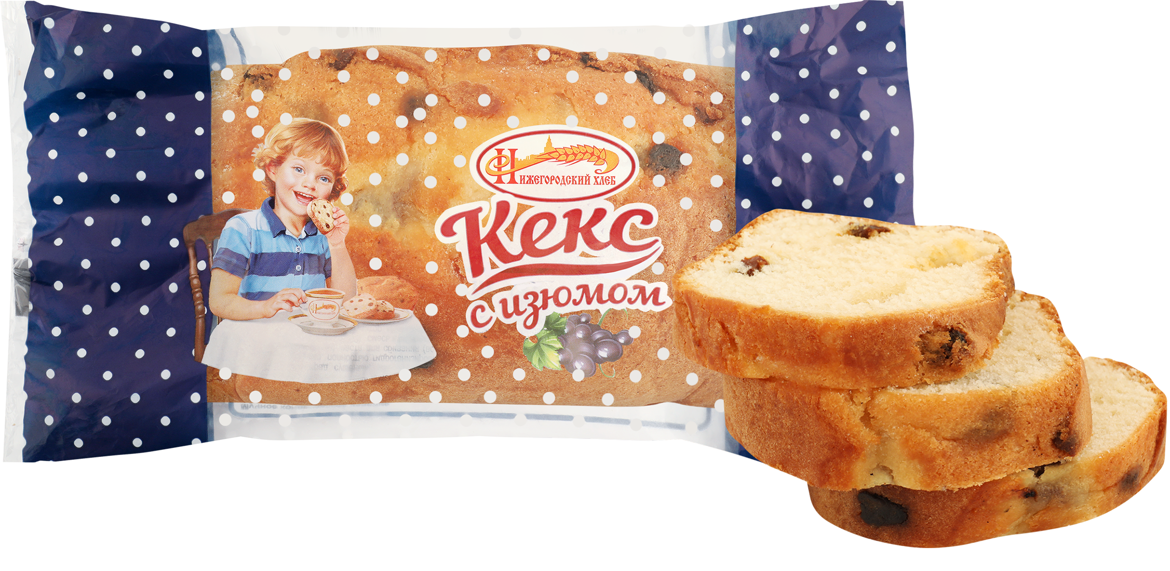 Изображение товара Кекс НИЖЕГОРОДСКИЙ ХЛЕБ с изюмом, 450г