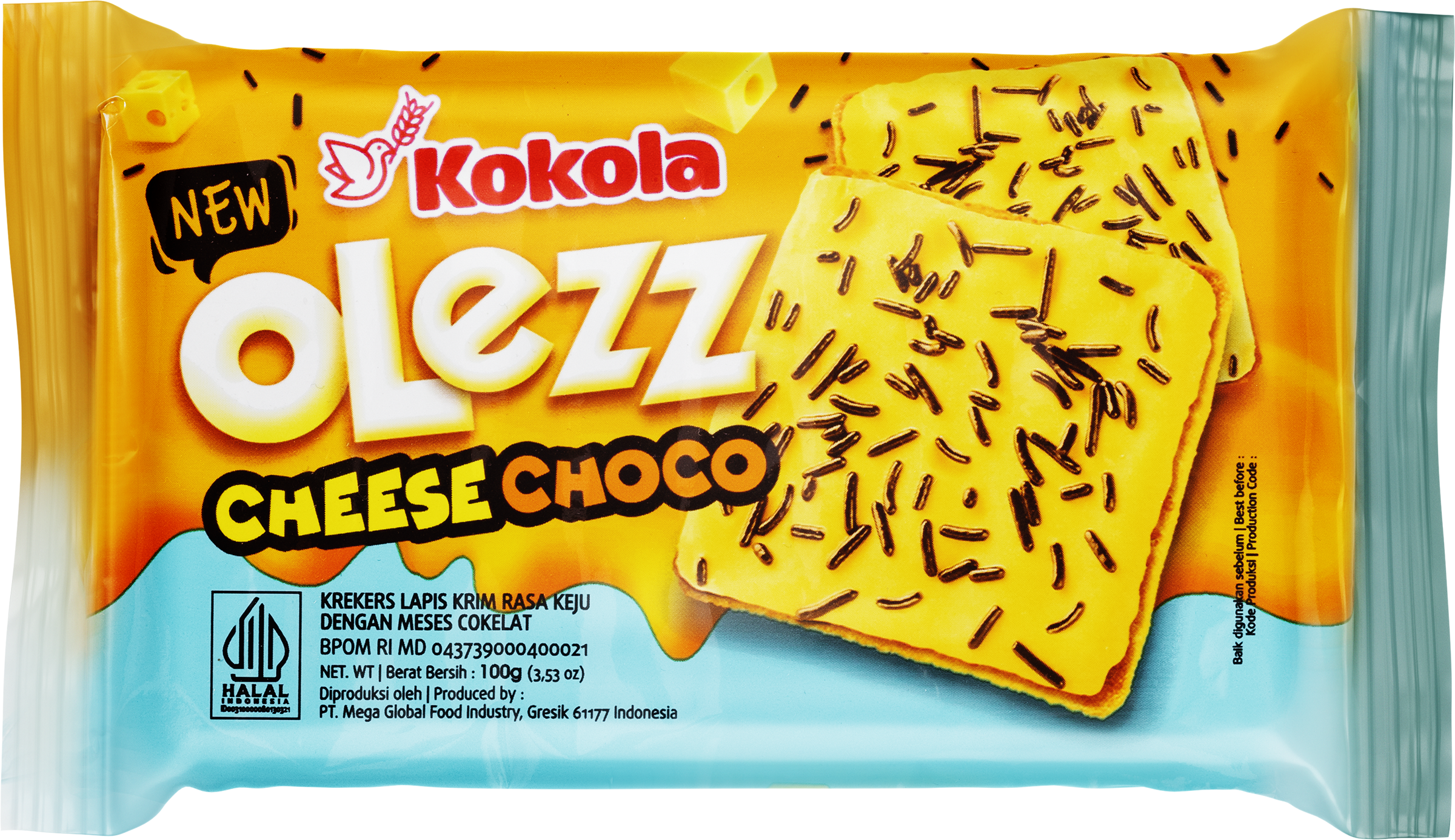 Изображение товара Крекеры KOKOLA Olezz Cheese Choco с сыром и шоколадной посыпкой, 100г
