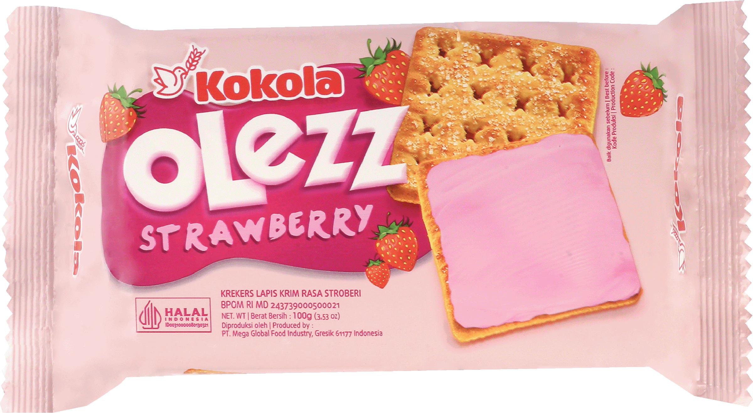 Изображение товара Крекеры KOKOLA Olezz Strawberry с клубничной глазурью, 100г
