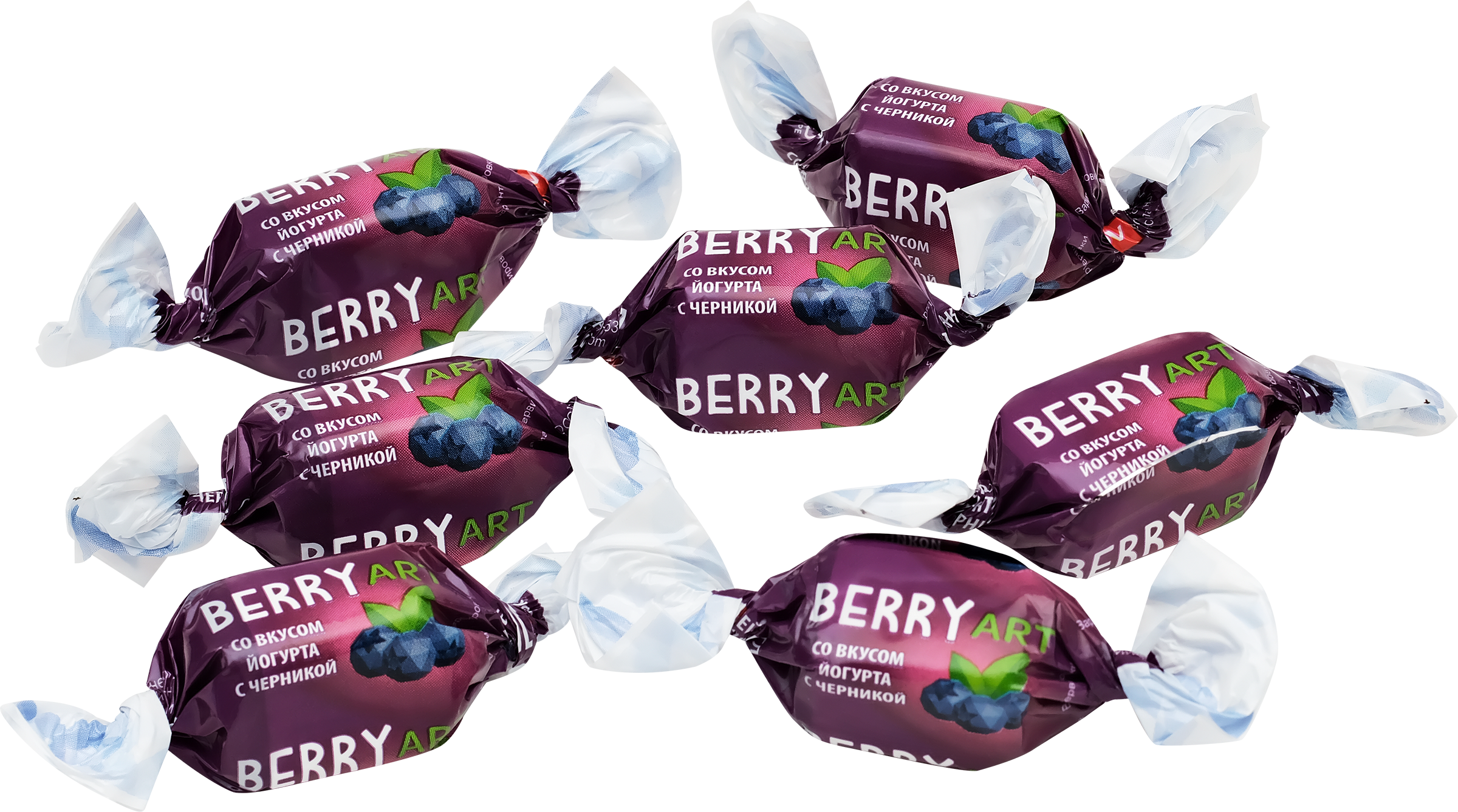 Изображение товара Конфеты желейные BERRYART со вкусом йогурта и черники, глазированные, весовые