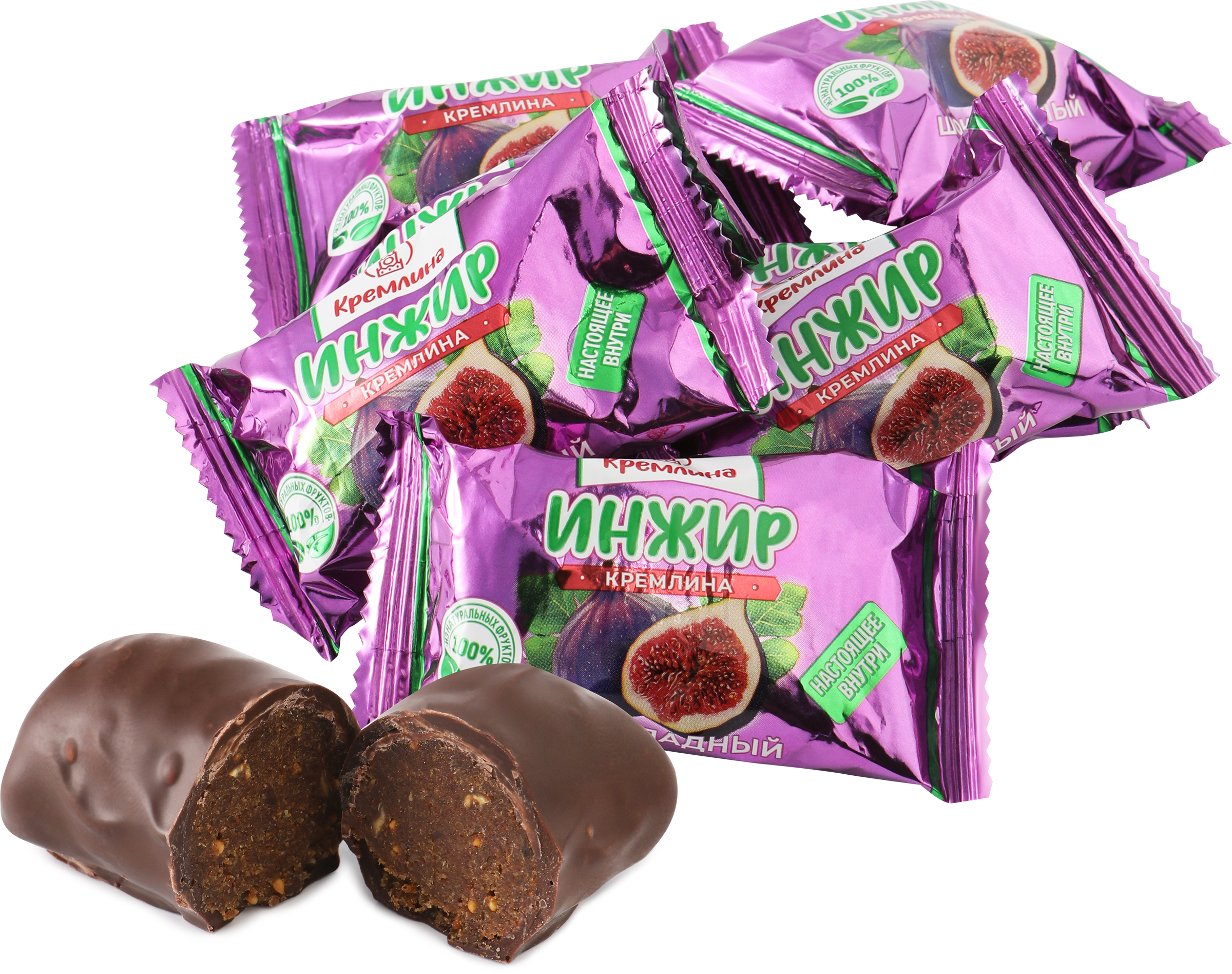 Изображение товара Конфеты КРЕМЛИНА из инжира в шоколаде весовые Россия