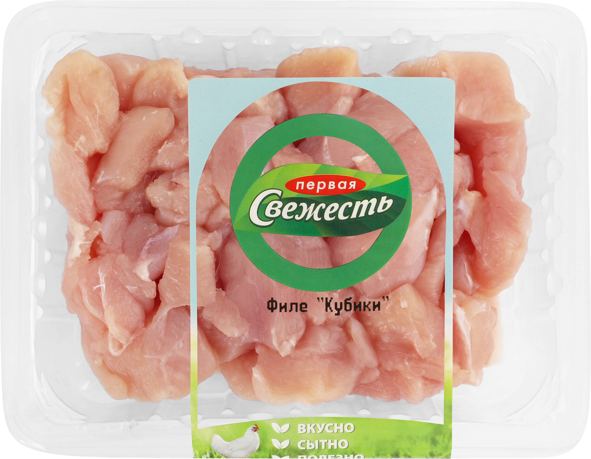 Изображение товара Филе куриное ПЕРВАЯ СВЕЖЕСТЬ кубики, 400г