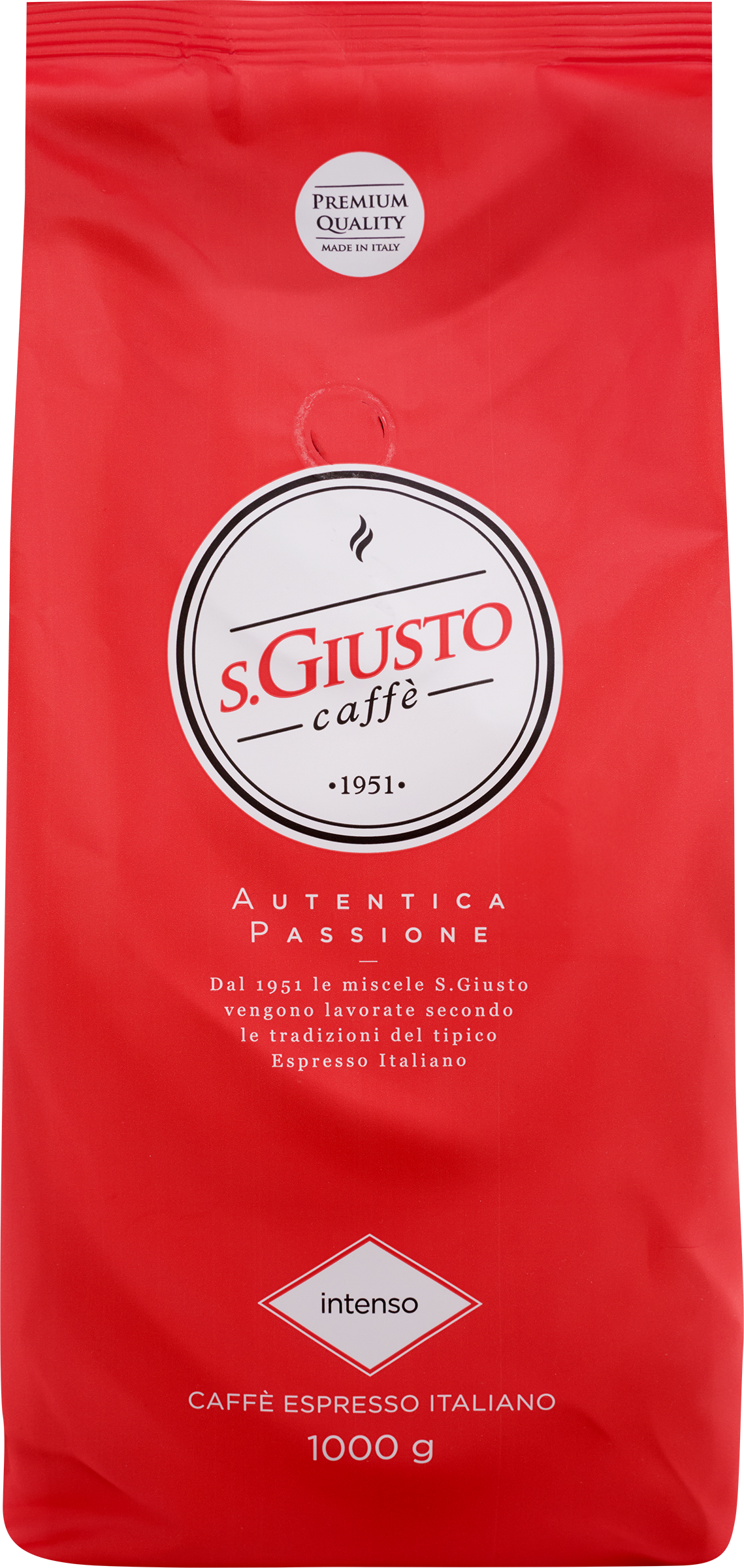 Изображение товара Кофе зерновой S.GIUSTO Intenso натуральный жареный с кофеином 1 кг