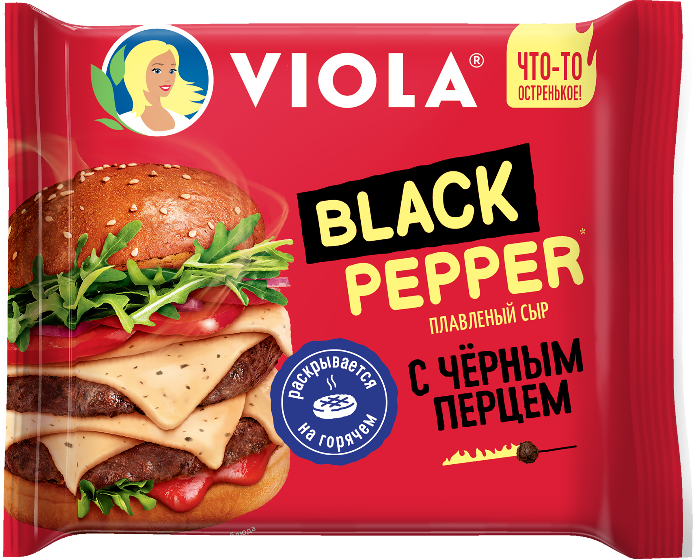 Изображение товара Сыр плавленый VIOLA Black Pepper с черным перцем 45%, без змж, 140г