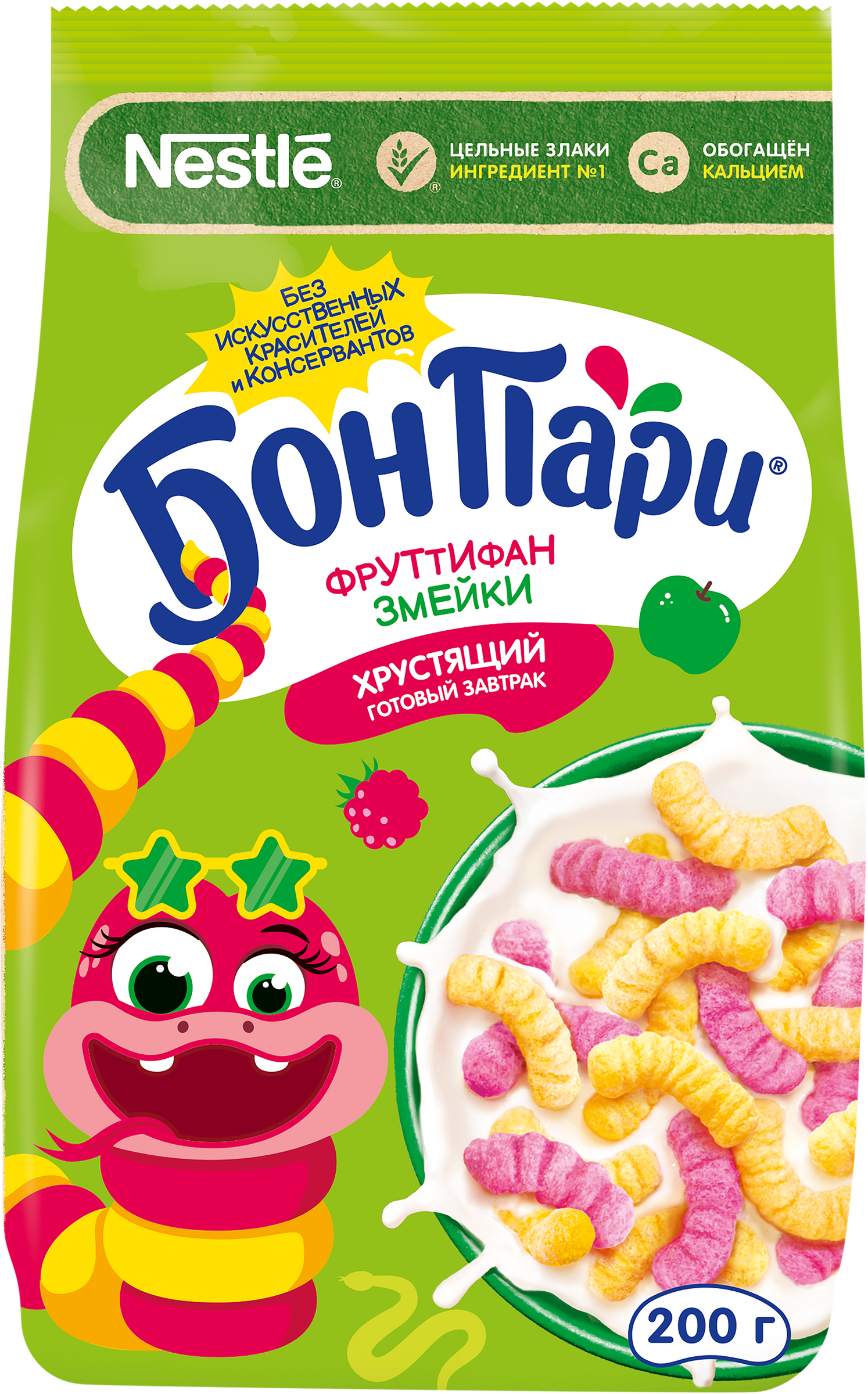 Изображение товара Готовый завтрак БОН ПАРИ Фруттифан Змейки 200г полезный и вкусный продукт