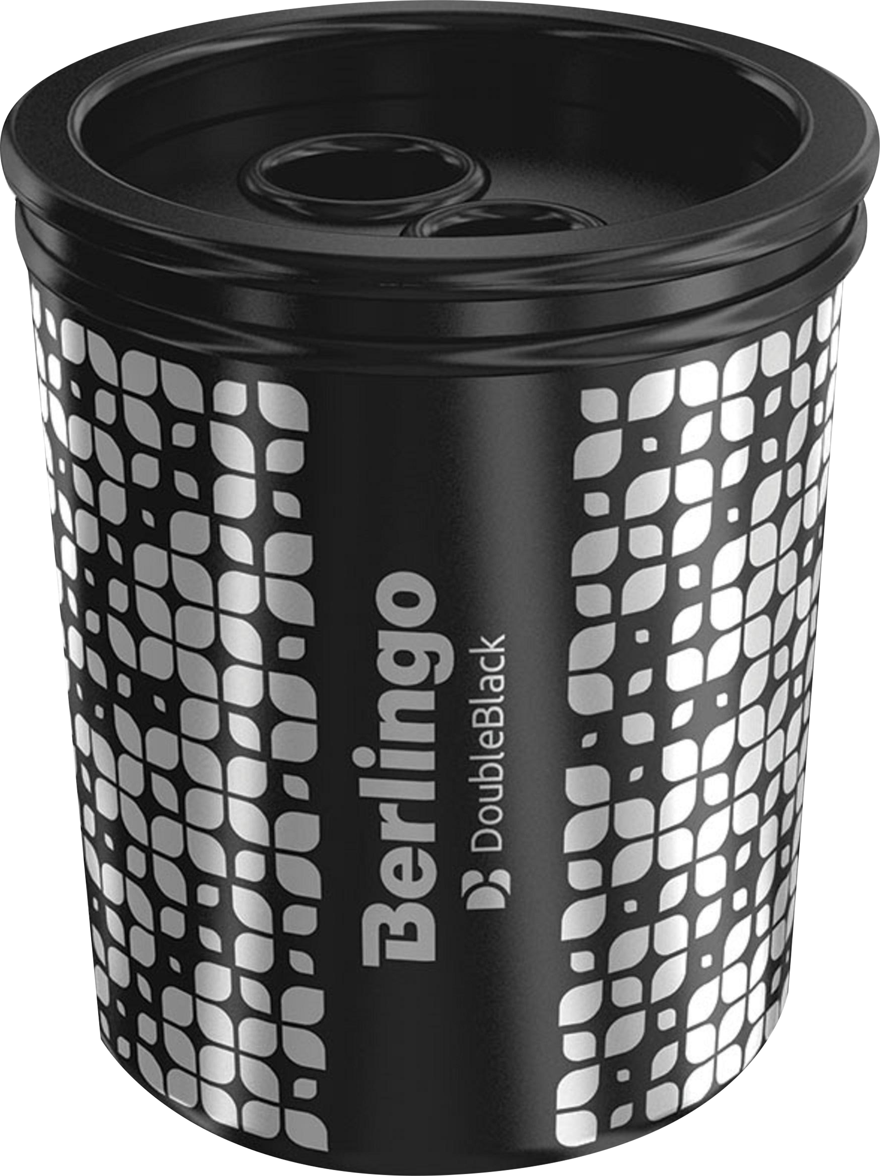 Изображение товара Пластиковая точилка BERLINGO DoubleBlack с двумя отверстиями и контейнером для стружки