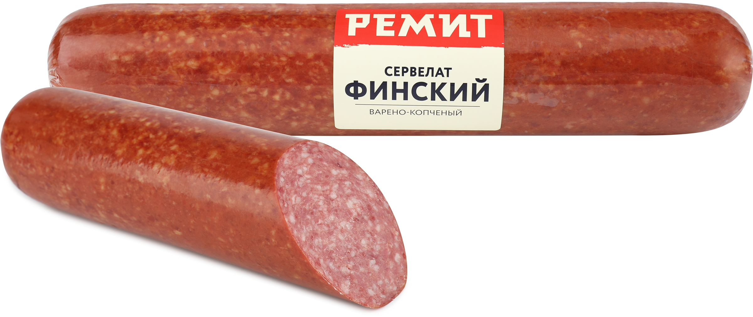 Изображение товара Колбаса копчено-вареная РЕМИТ Сервелат Финский весовая 350 г