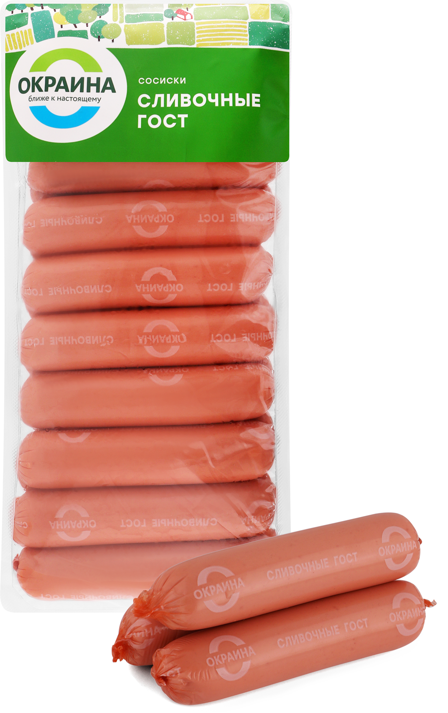 Изображение товара Сосиски ОКРАИНА Сливочные весовые ГОСТ 160231