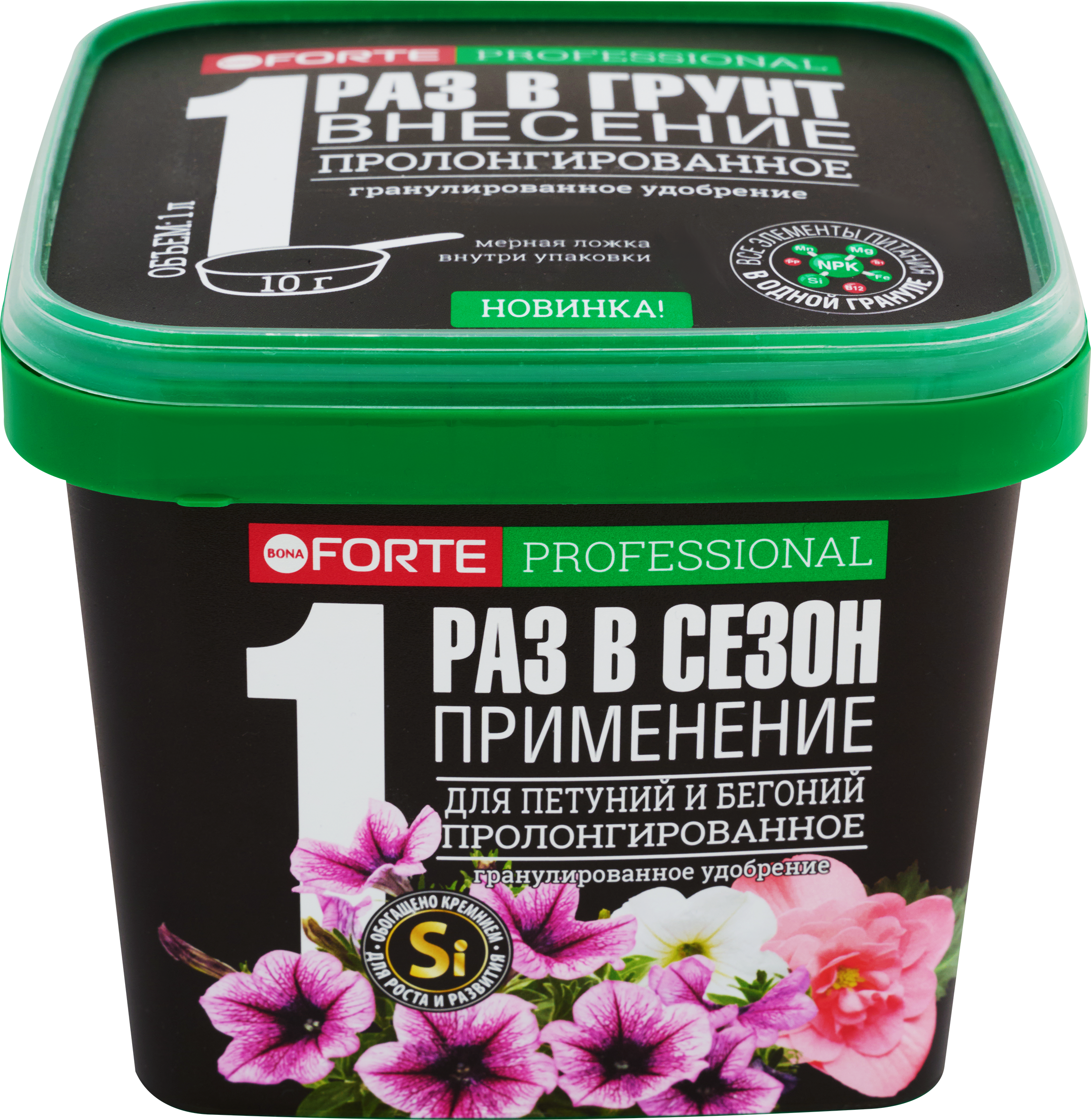 Изображение товара Удобрение для петуний и бегоний с кремнием 1л BONA FORTE