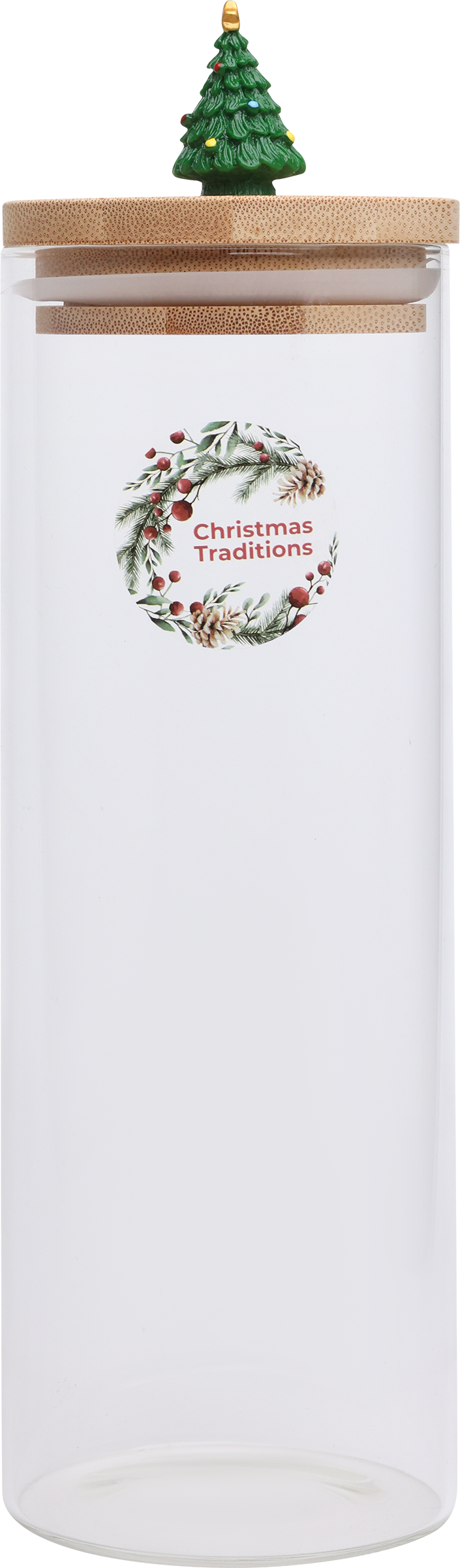 Изображение товара Банка HOMECLUB с крышкой и рисунком стекло бамбук 1л Арт GPGSD1000