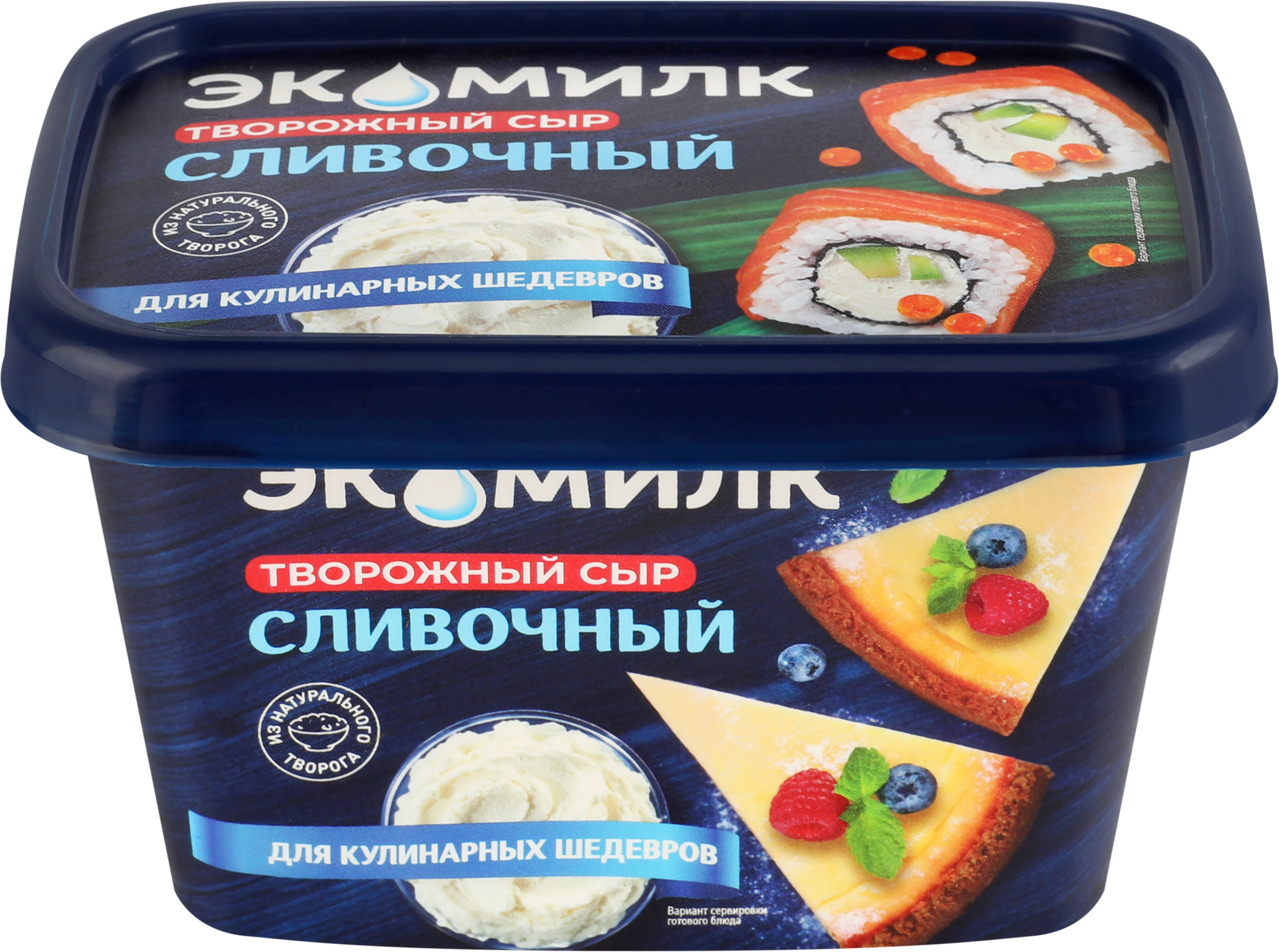 Изображение товара Сыр творожный ЭКОМИЛК 60% в пластиковой упаковке, 350г