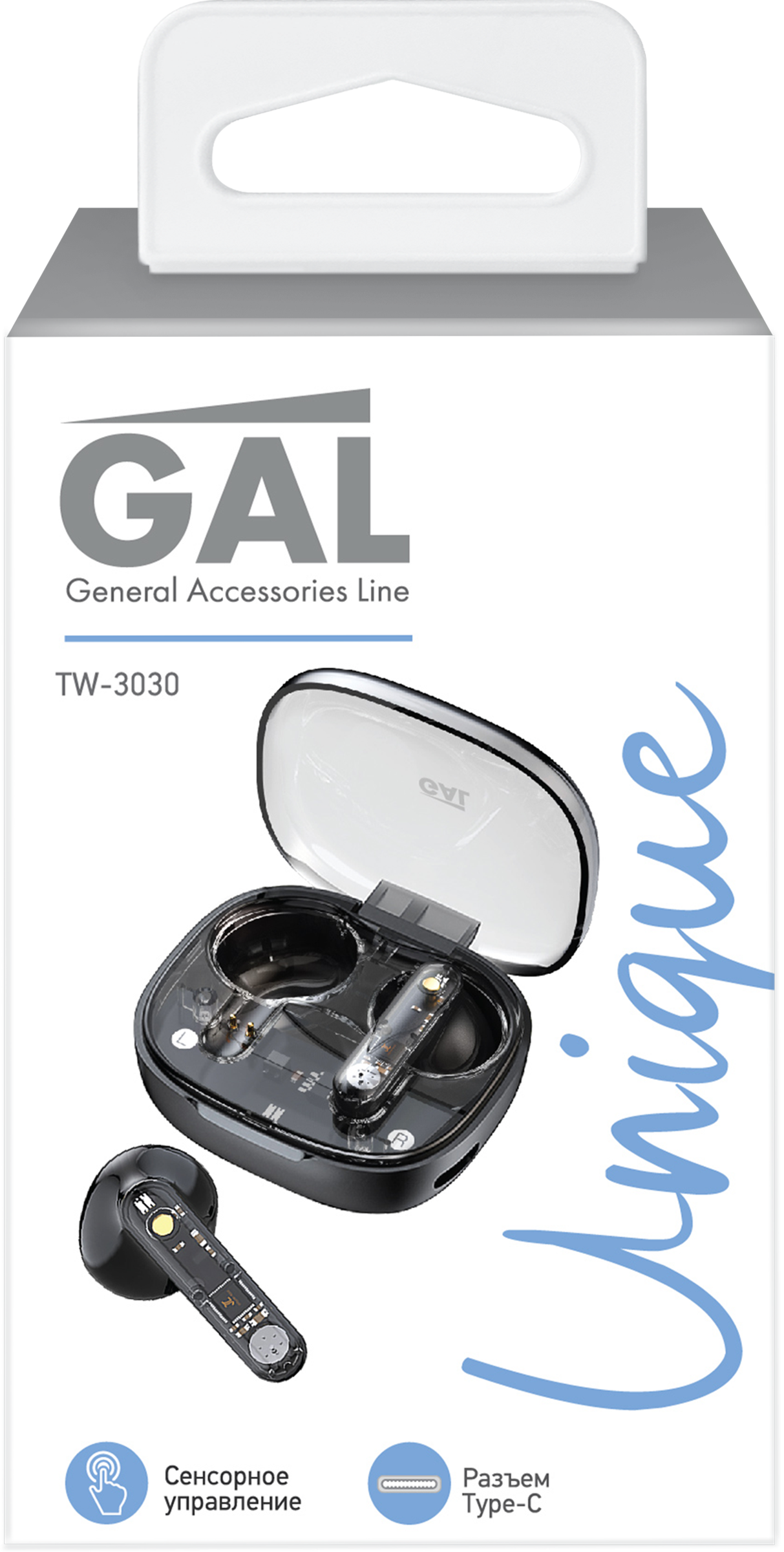 Изображение товара Беспроводные наушники GAL TW-3030/3040 с микрофоном черные