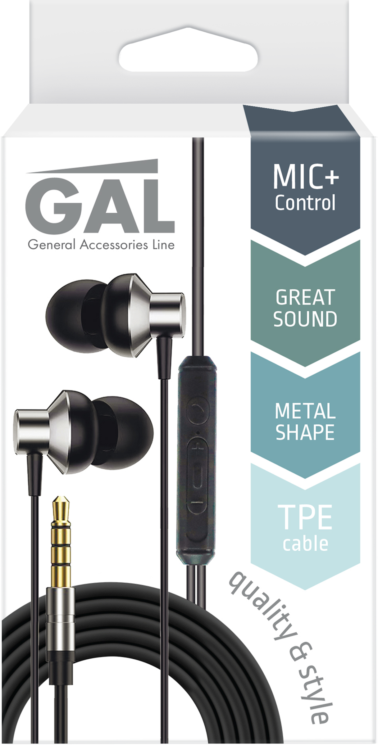 Изображение товара Наушники GAL внутриканальные с микрофоном 1,2 м арт HMP-770