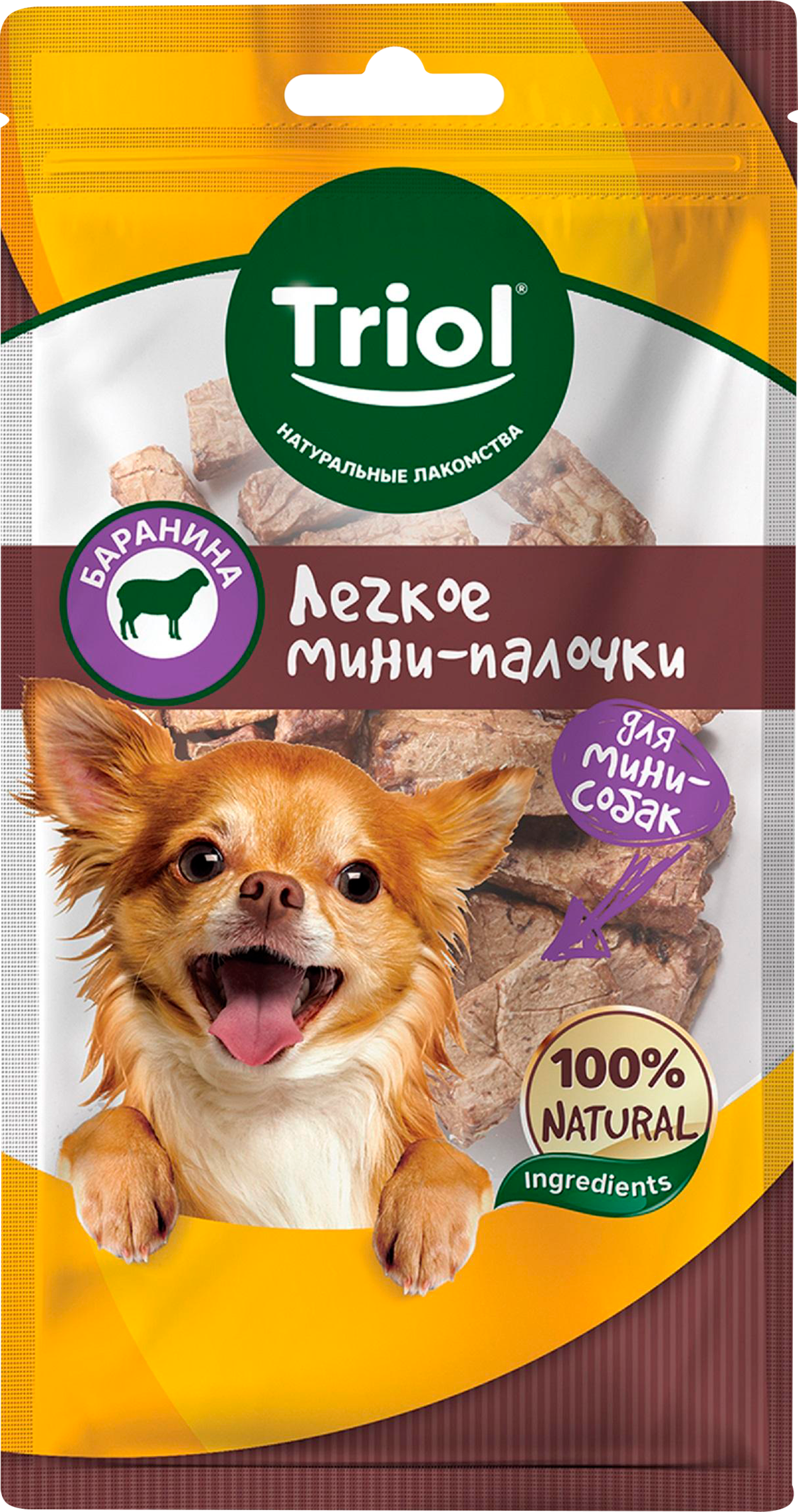 Изображение товара Лакомство для собак TRIOL Легкое баранье Мини-палочки 30г для мини пород натуральное