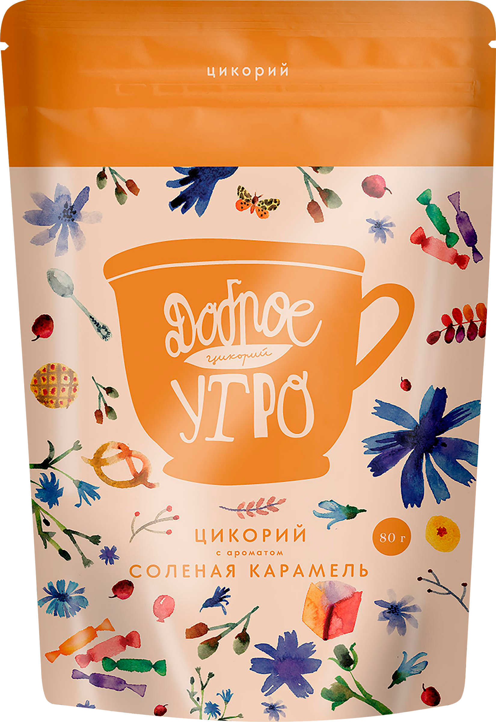 Изображение товара Цикорий растворимый ДОБРОЕ УТРО Соленая карамель натуральный порошкообразный, 80г