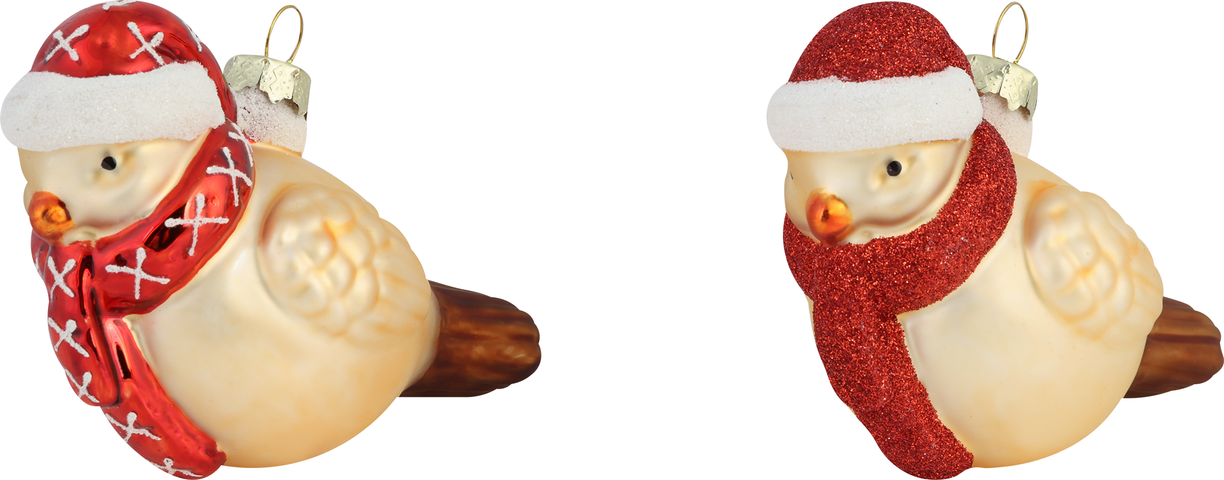 Изображение товара Украшение елочное Птичка в шапочке 10 см стекло металл праздничное украшение