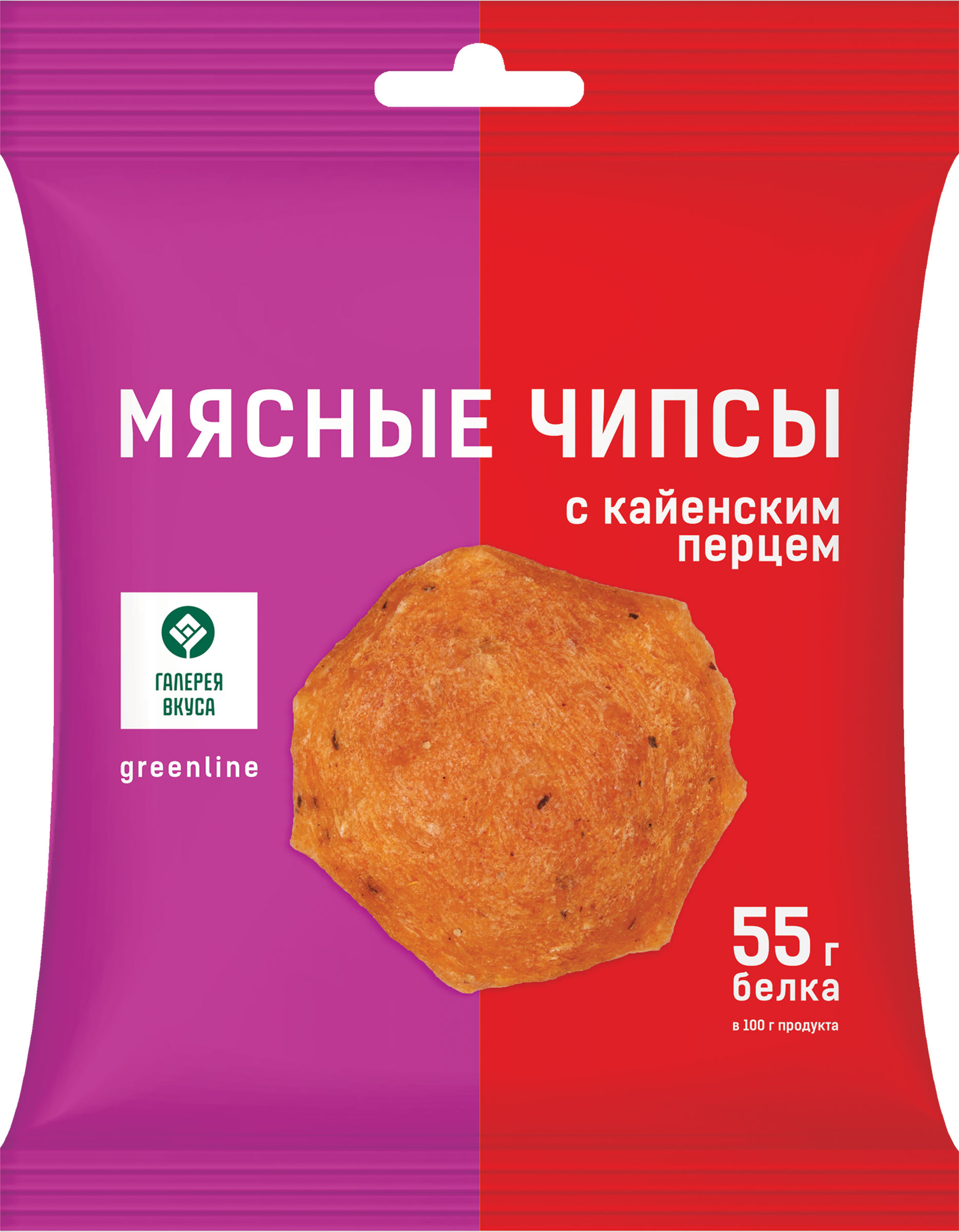 Изображение товара Чипсы мясные сыровяленые из курицы ГАЛЕРЕЯ ВКУСА с кайенским перцем, 30г