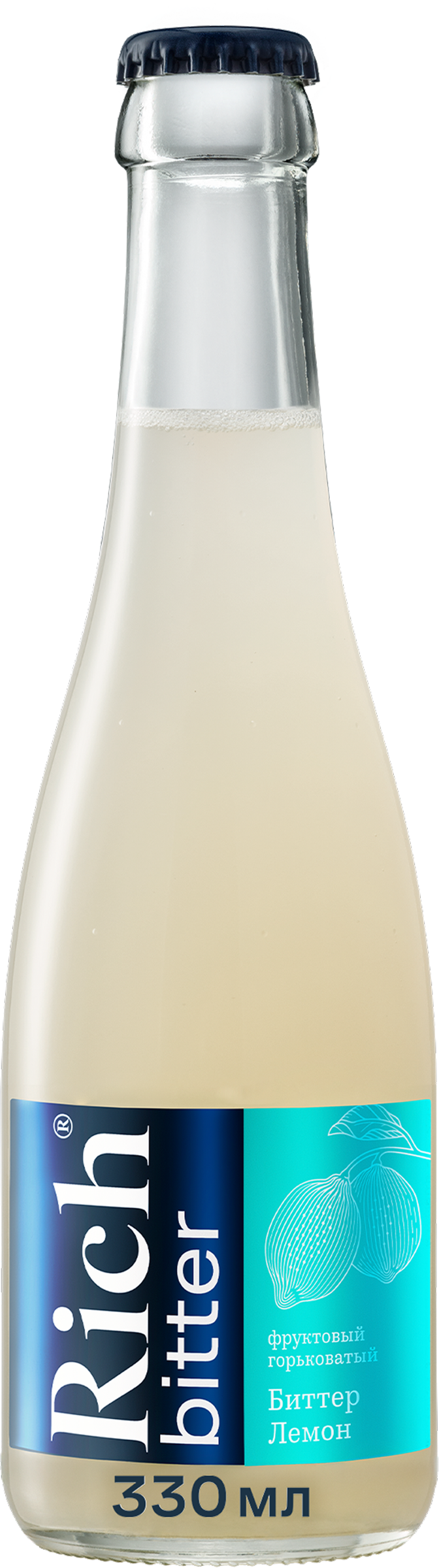Изображение товара Напиток RICH Биттер Лемон сильногазированный 0.33л Стеклянная бутылка