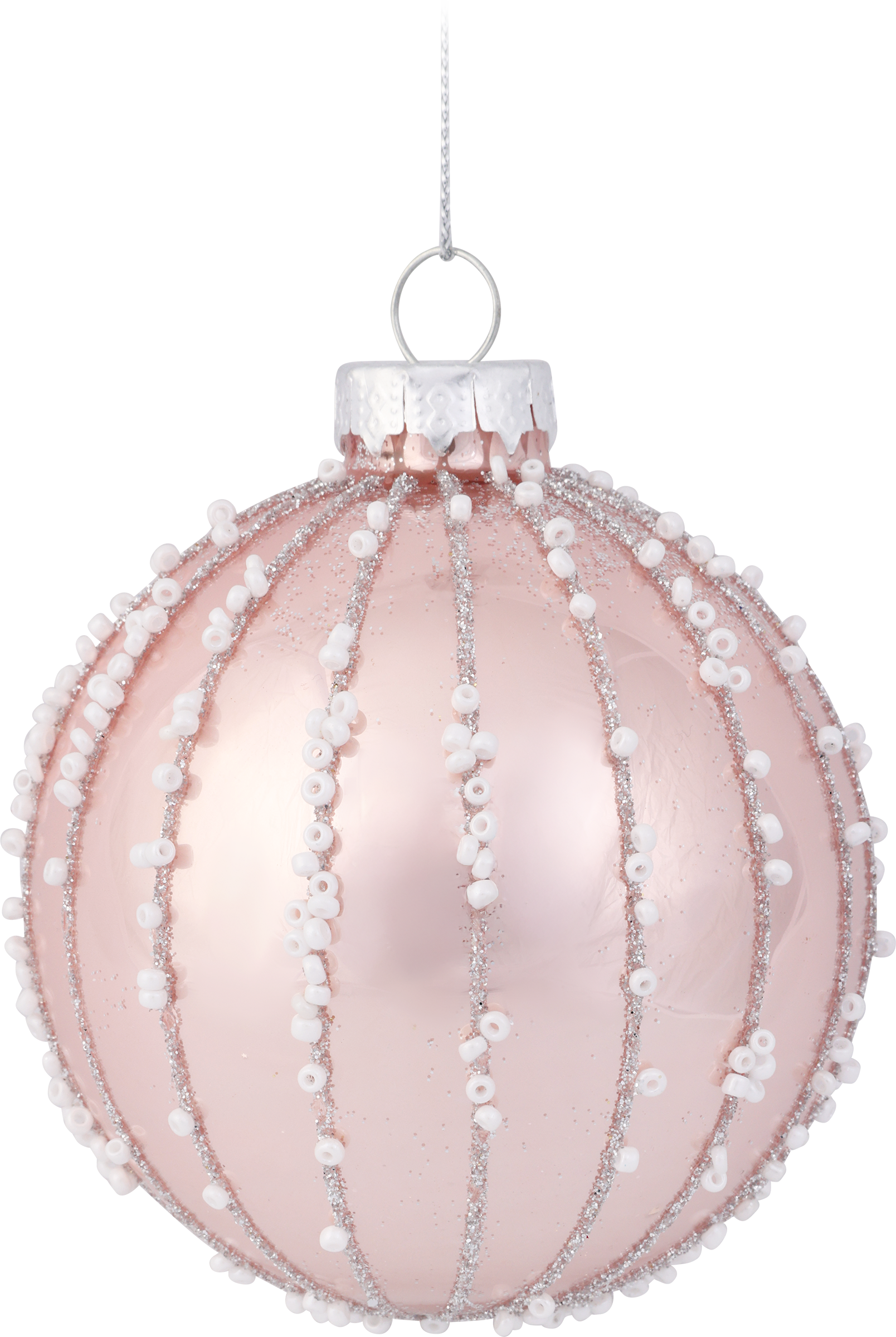 Изображение товара Шар елочный PLATINUM CHOICE Изящный узор, стекло, 8см розовый