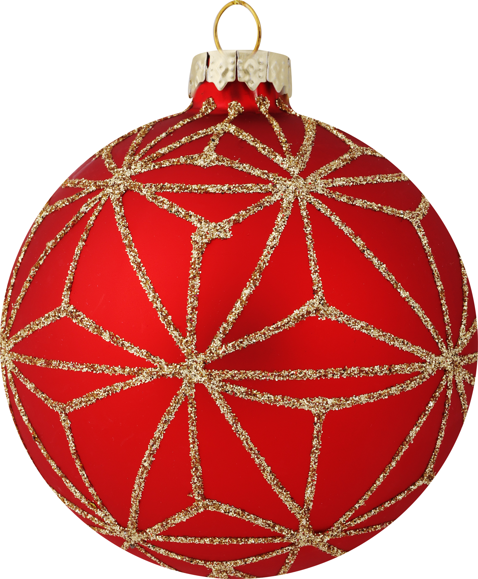 Изображение товара Шар елочный PLATINUM CHOICE стекло декор 8см красный и золотой