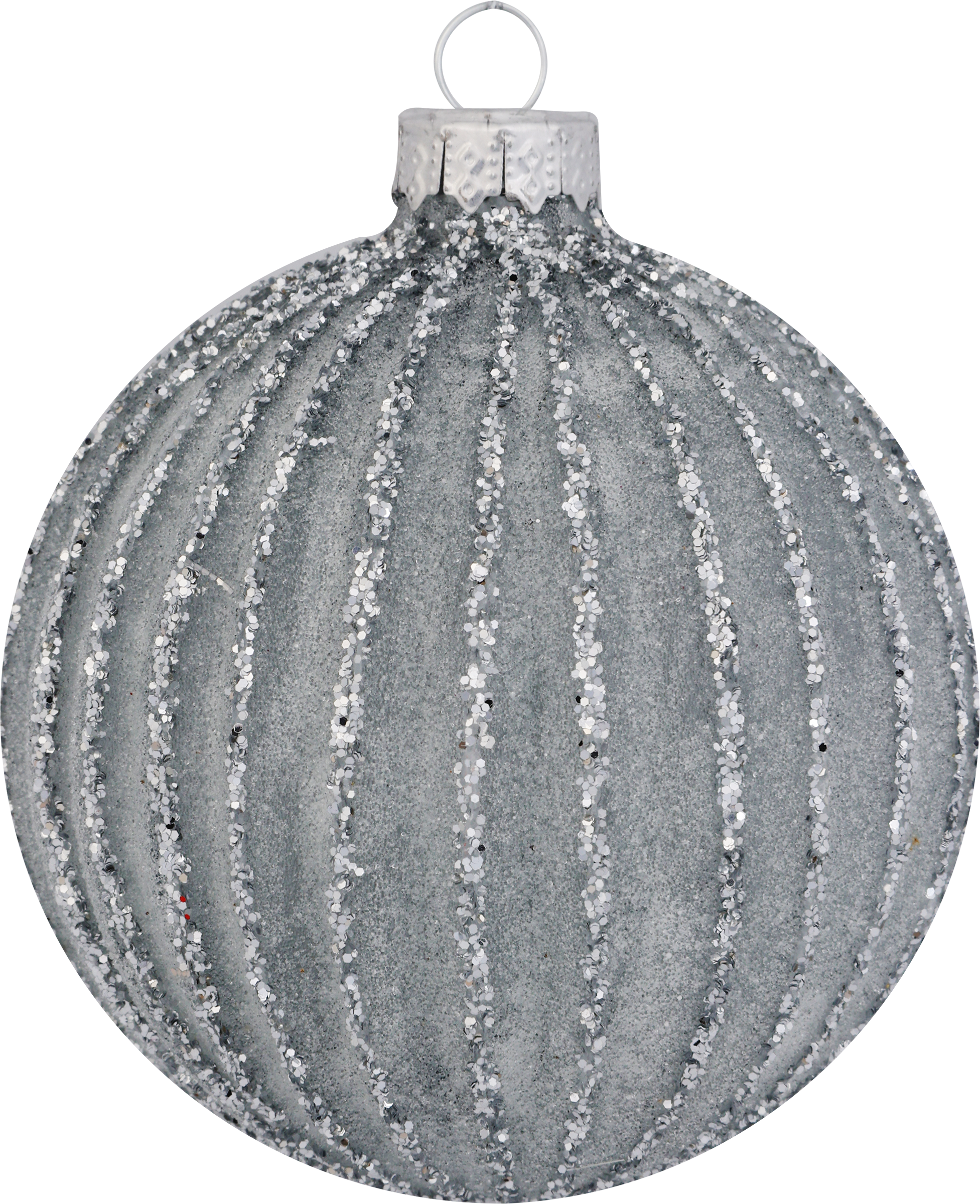 Изображение товара Шар елочный PLATINUM CHOICE Кракле с глиттерными линиями 8см стекло