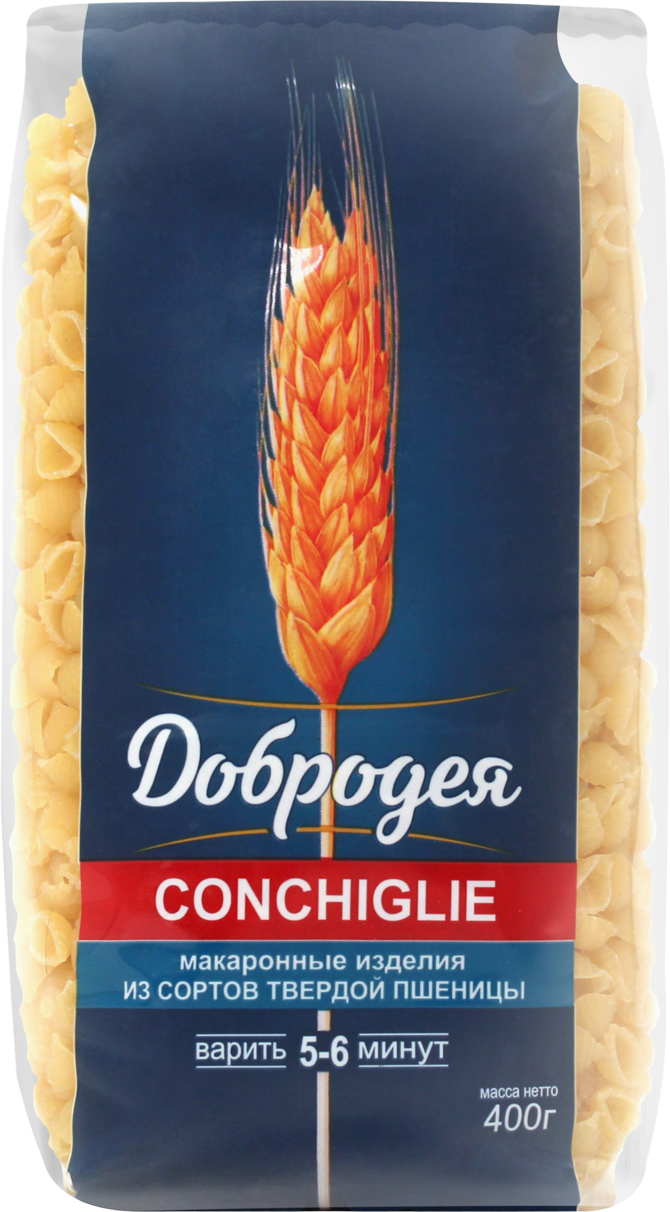 Изображение товара Макароны ДОБРОДЕЯ Conchiglie группа А высший сорт, 400г