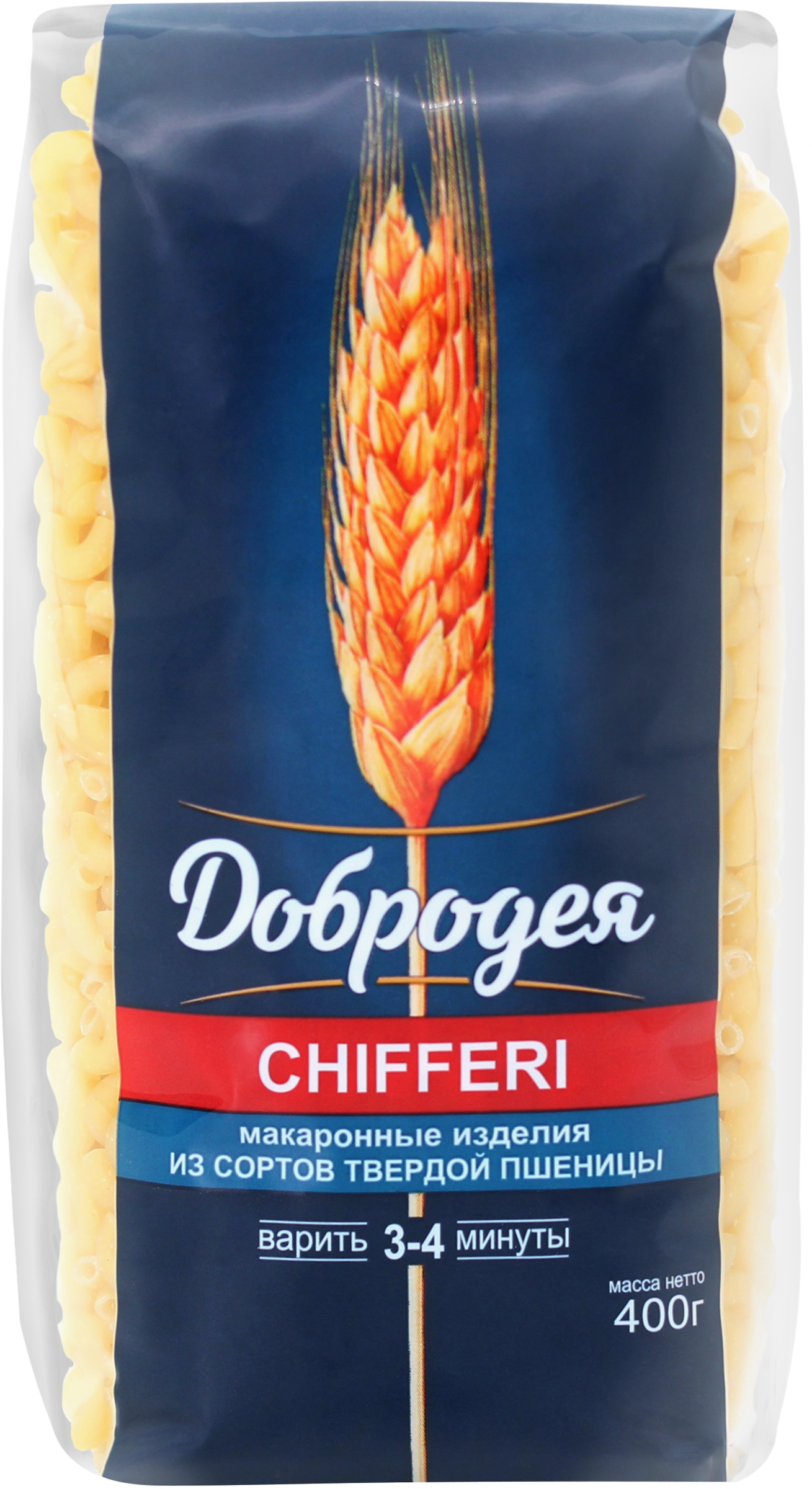Изображение товара Макароны ДОБРОДЕЯ Chifferi группа А высший сорт, 400г