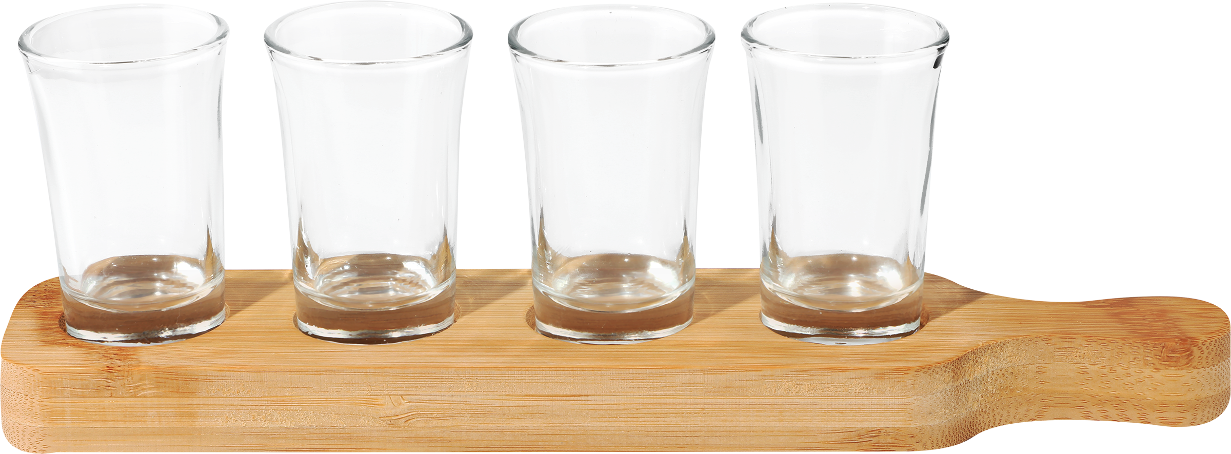 Изображение товара Набор стопок HOMECLUB на подставке стекло и бамбук 4шт Арт NCNY-6