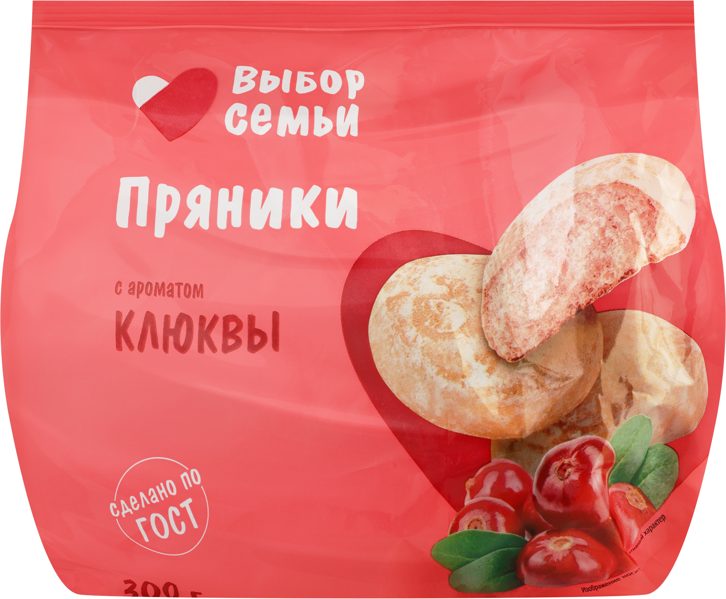 Изображение товара Пряники ВЫБОР СЕМЬИ с ароматом клюквы, 300г