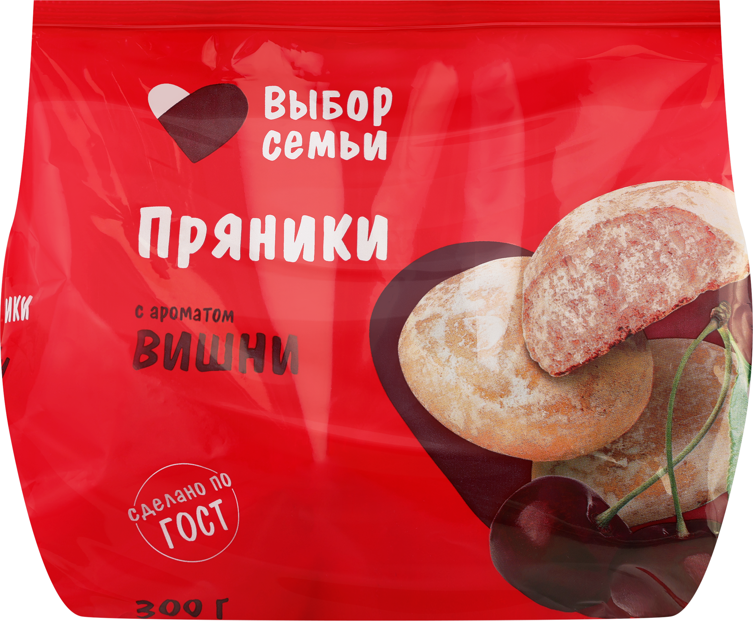 Изображение товара Пряники ВЫБОР СЕМЬИ с ароматом вишни, 300г