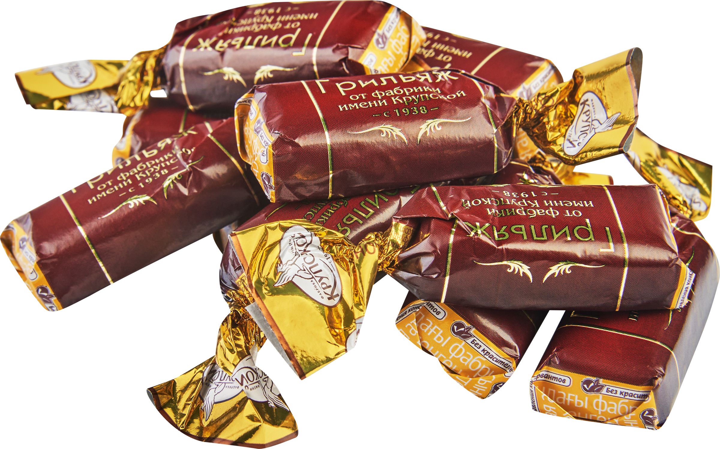 Изображение товара Конфеты Ф.КРУПСКОЙ Грильяж, весовые с орехами, 490 ккал