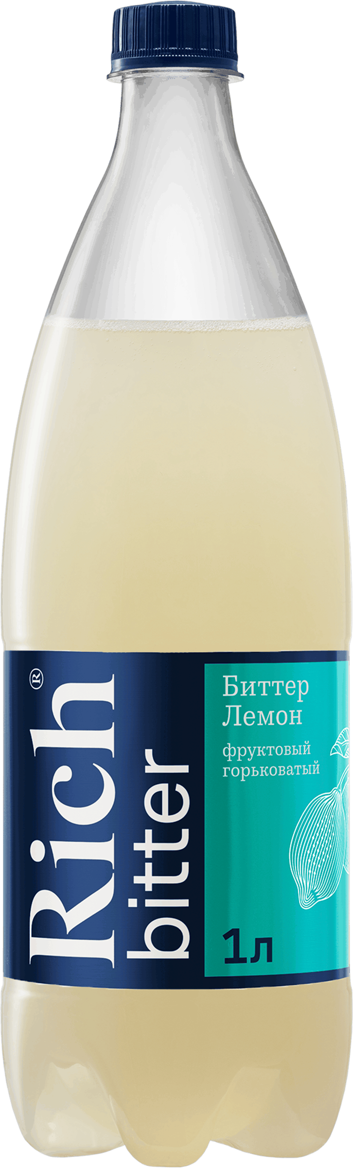 Изображение товара Роскошный сильногазированный лимонад RICH Биттер Лемон 1л