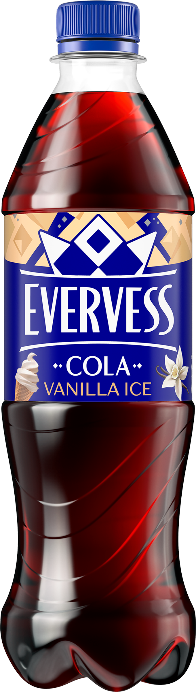 Изображение товара Газированный лимонад с вкусом ванили и колы 0.5л EVERVESS Cola Vanilla Ice