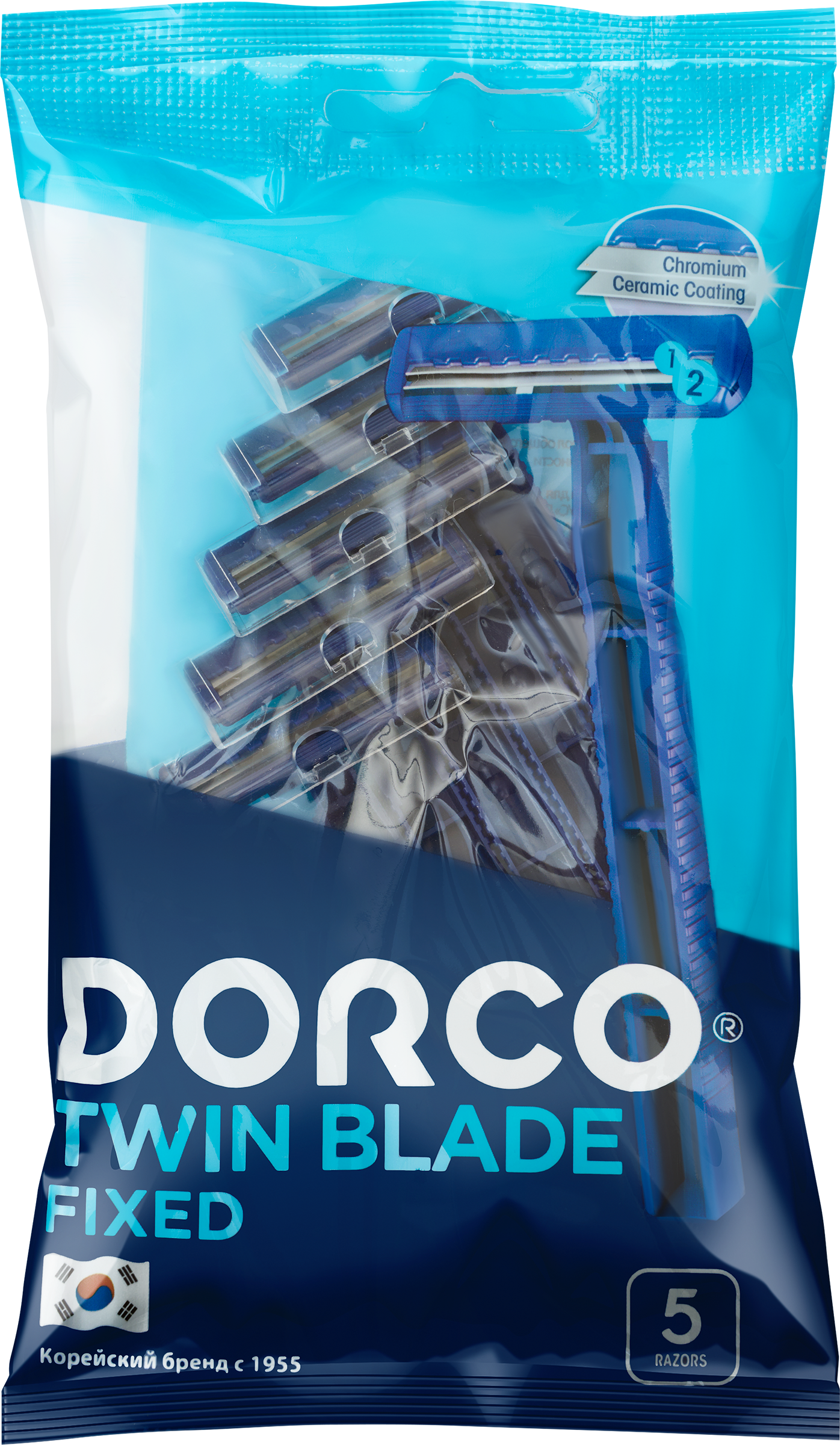 Изображение товара Станки одноразовые для бритья мужские DORCO 2 лезвия, 5шт