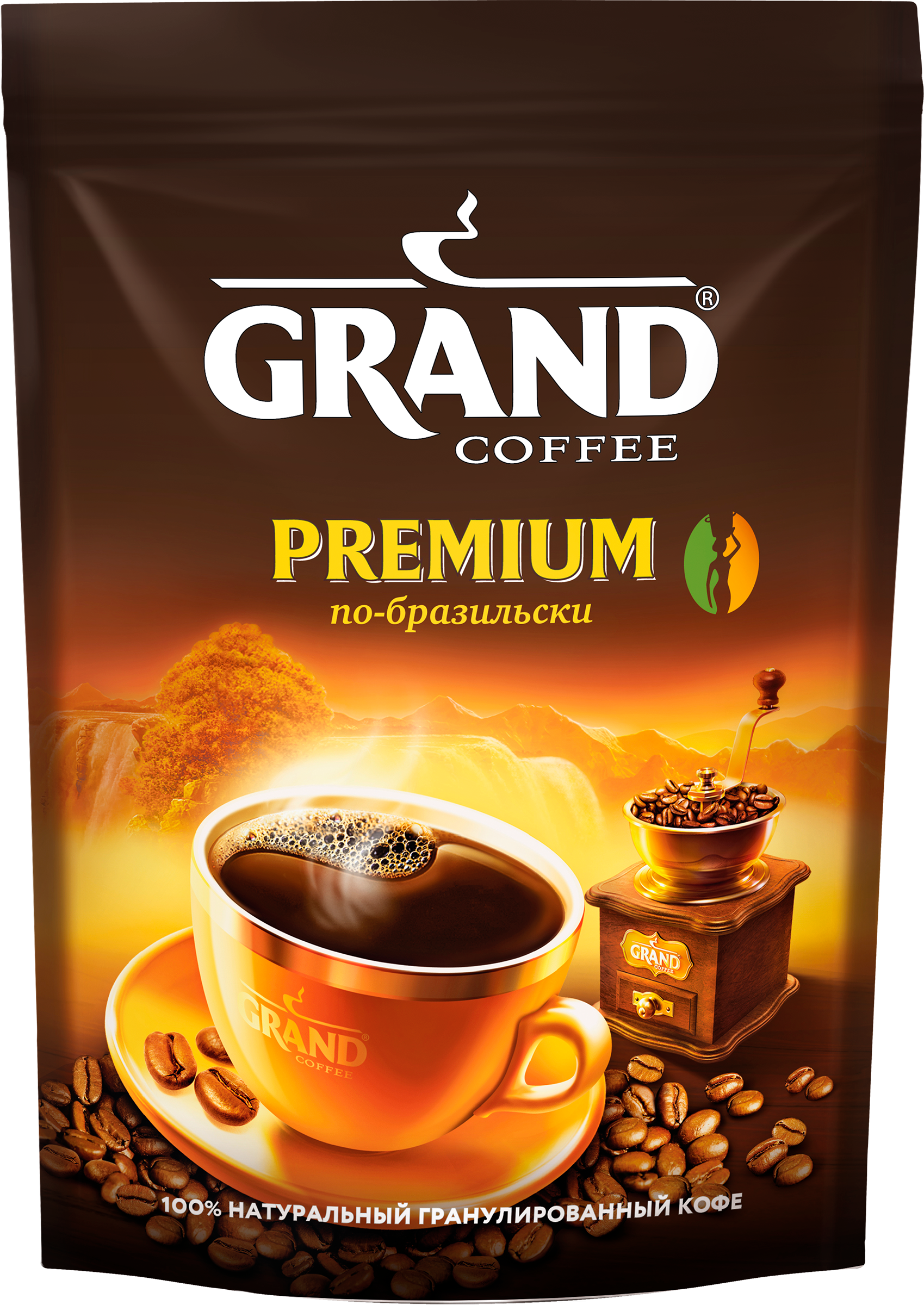 Изображение товара Кофе растворимый ГРАНД ПРЕМИУМ По-бразильски гранулированный, 95г