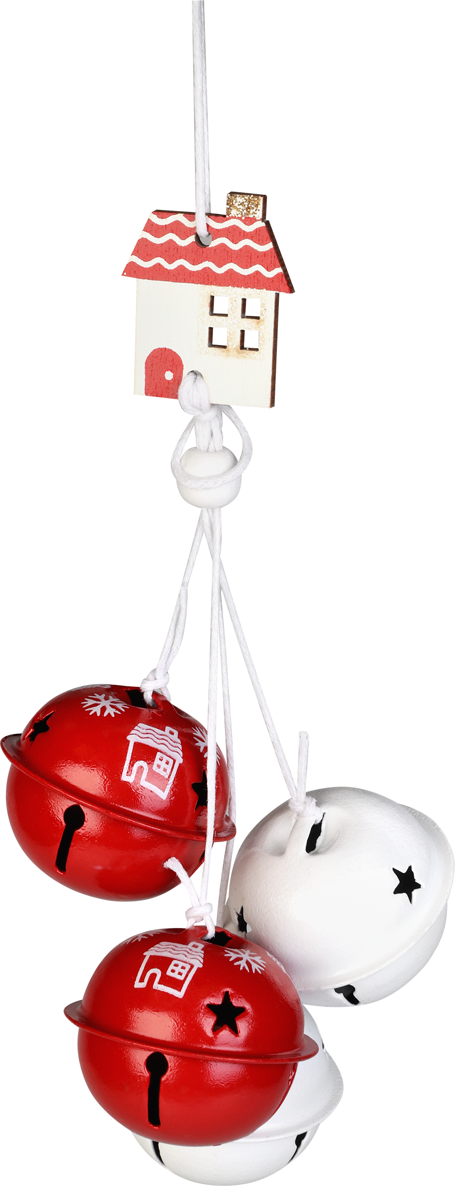 Изображение товара Новогодняя подвеска HOMECLUB с бубенчиками 29см из дерева и металла