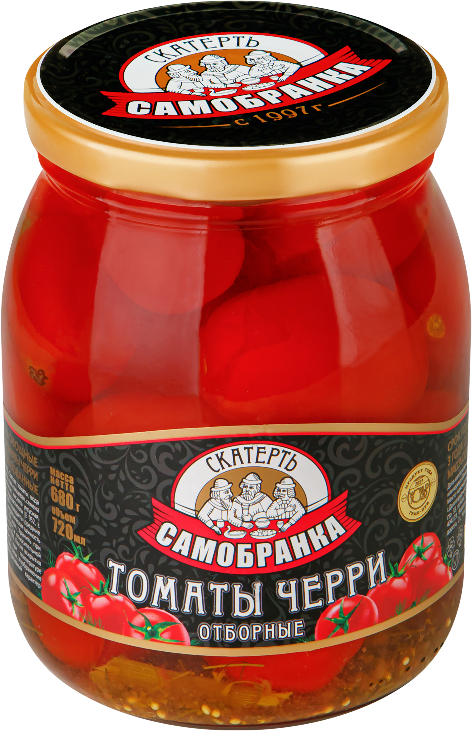 Изображение товара Томаты черри маринованные СКАТЕРТЬ-САМОБРАНКА, 680г