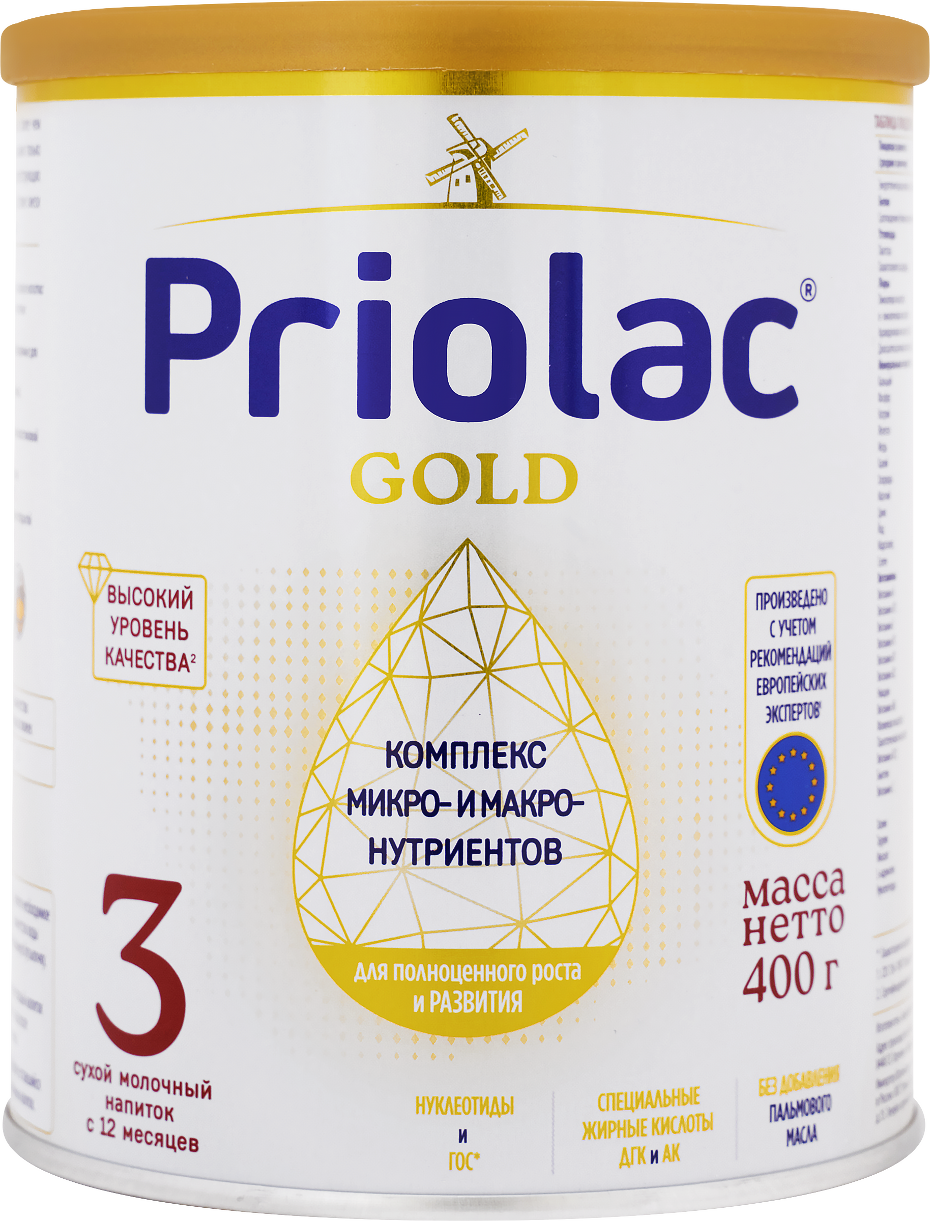 Изображение товара Смесь молочная PRIOLAC Gold 3 400г для детей с 12 месяцев, сбалансированный состав