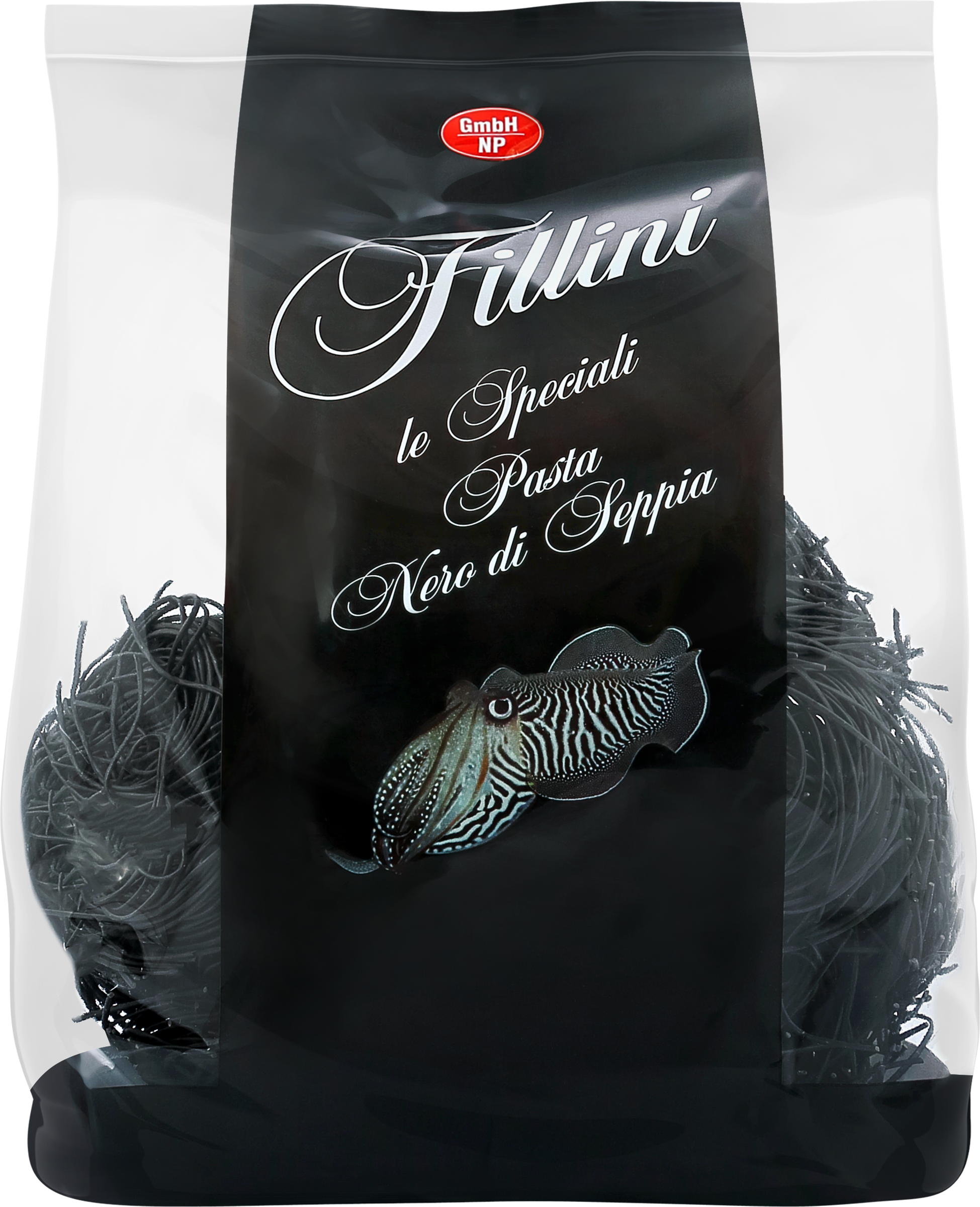 Изображение товара Макароны FILLINI Гнезда Спагеттини, с чернилами каракатицы, 300г