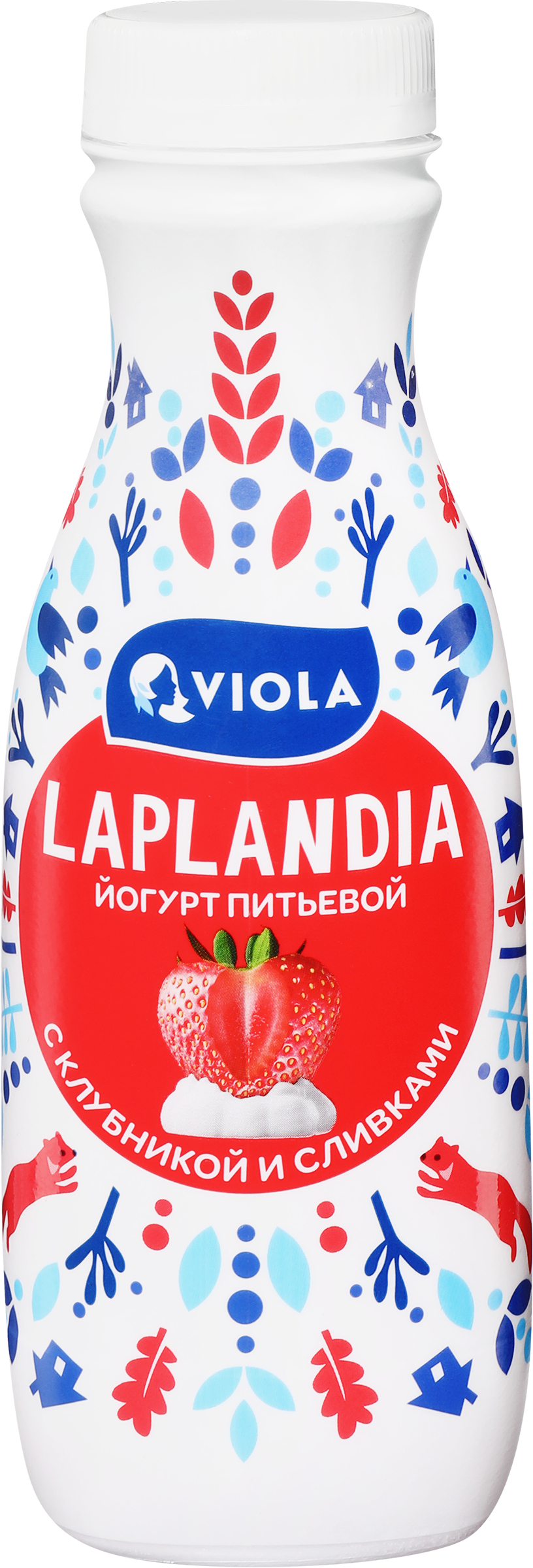 Изображение товара Йогурт питьевой LAPLANDIA с клубникой и сливками 2,5%, без змж, 260г