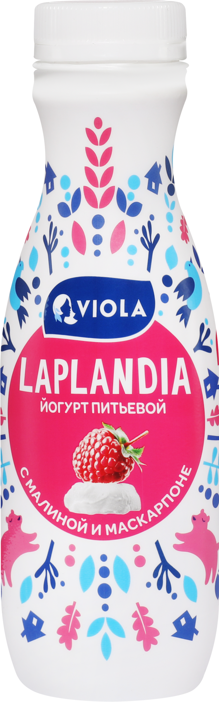 Изображение товара Йогурт питьевой LAPLANDIA с малиной и сыром маскарпоне 2,5%, без змж, 260г