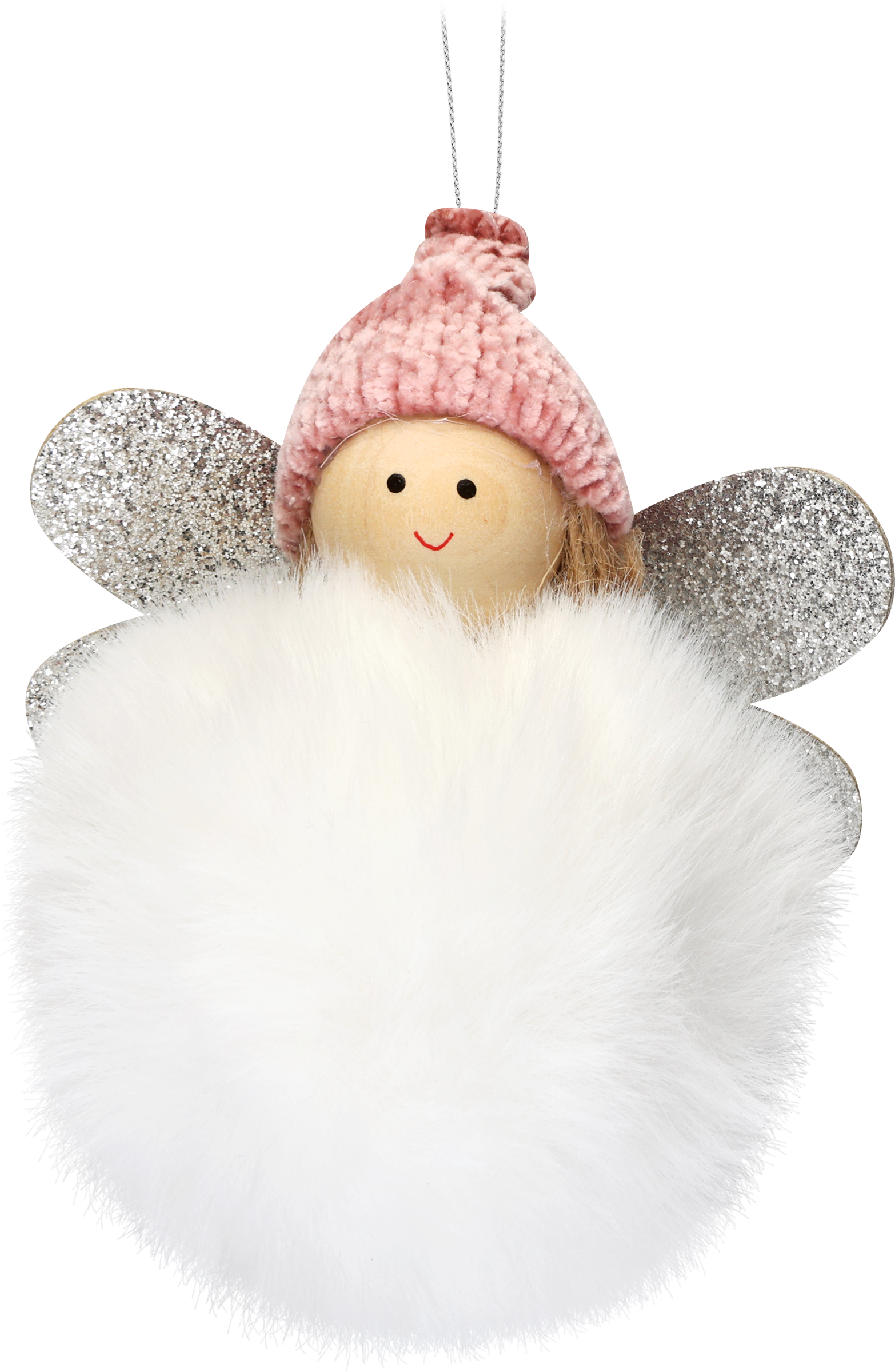 Изображение товара Украшение елочное HOMECLUB Девочка пушистик 8см