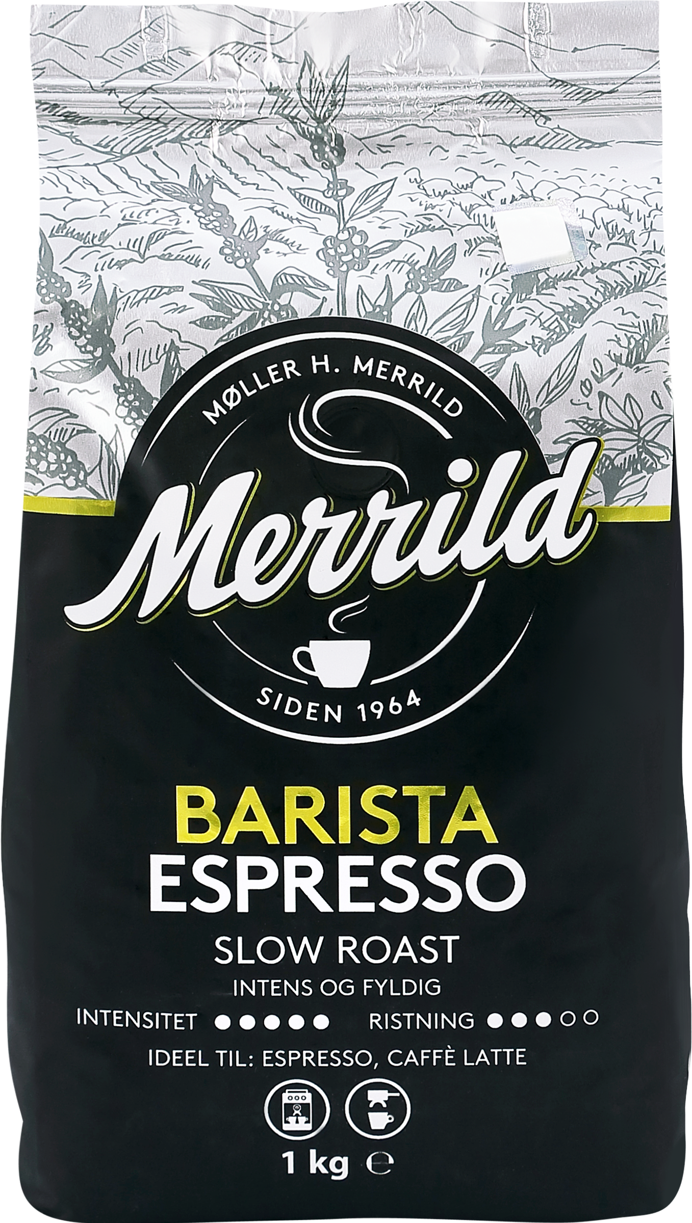 Изображение товара Кофе зерновой MERRILD Barista Espresso 1кг Италия смесь арабики и робусты
