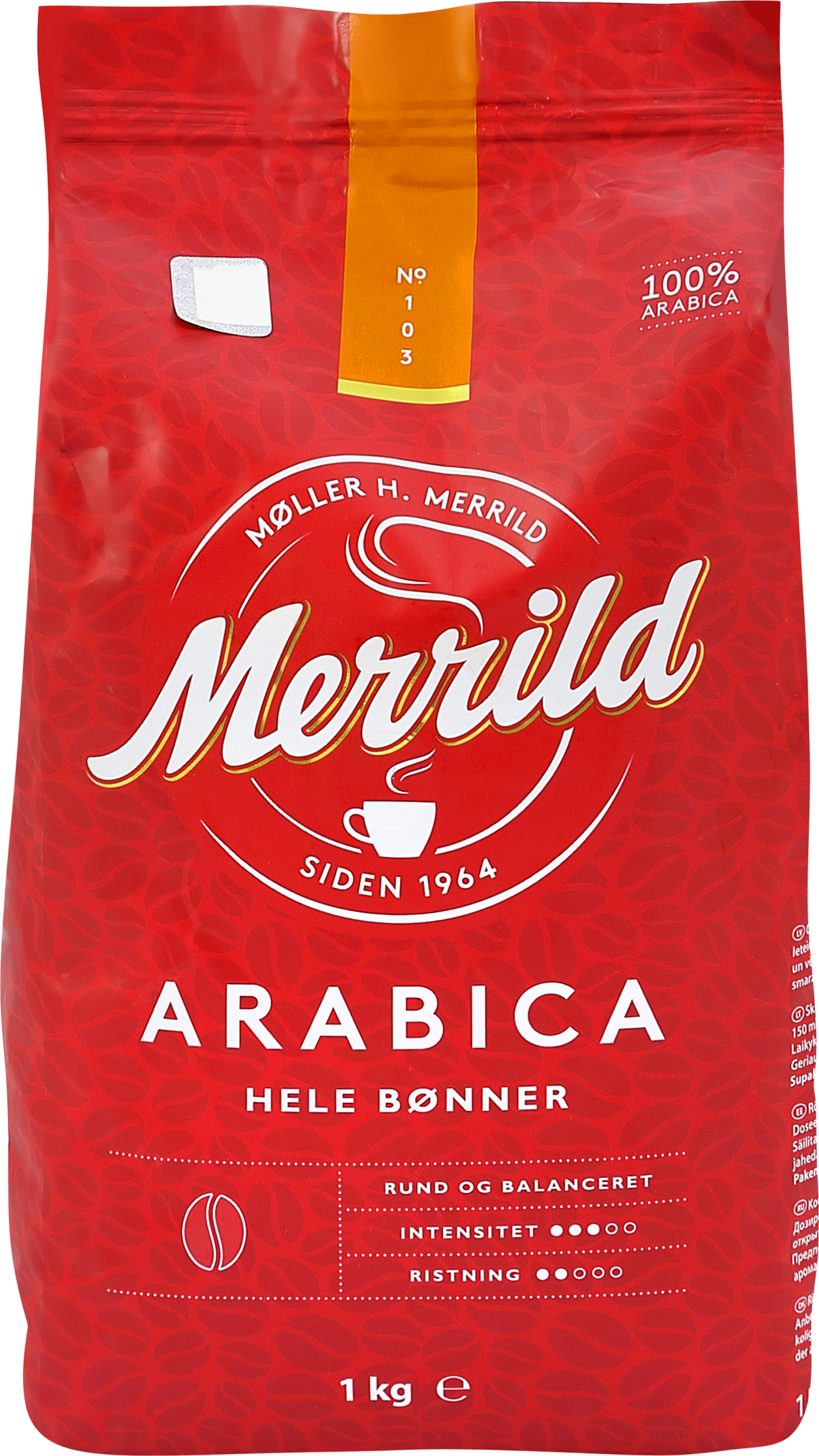 Изображение товара Кофе зерновой MERRILD Arabica 1 кг для кофемашин и заваривания