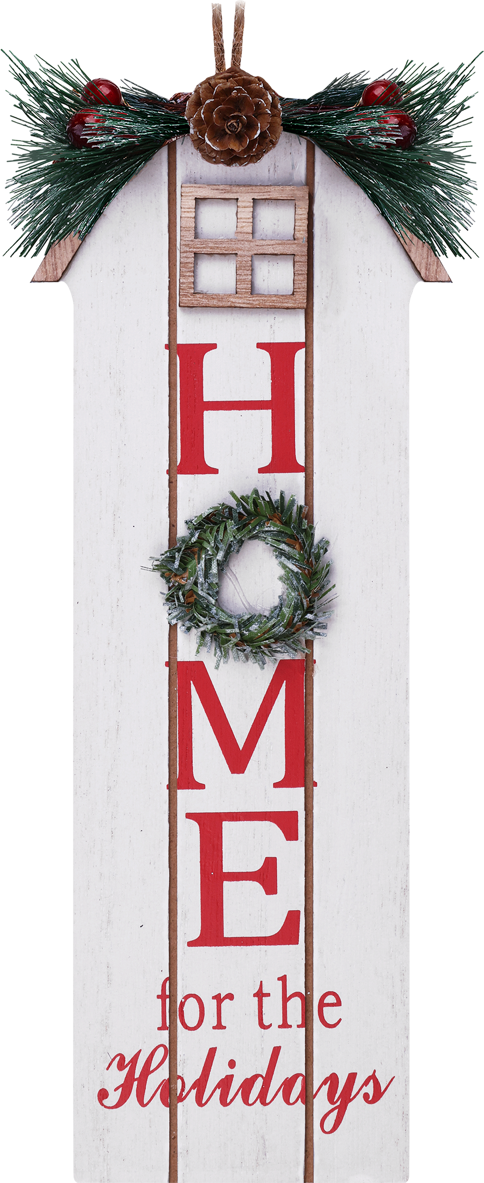 Изображение товара Подвеска новогодняя HOMECLUB Рождественская дверь, дерево, 24см, в ассортименте