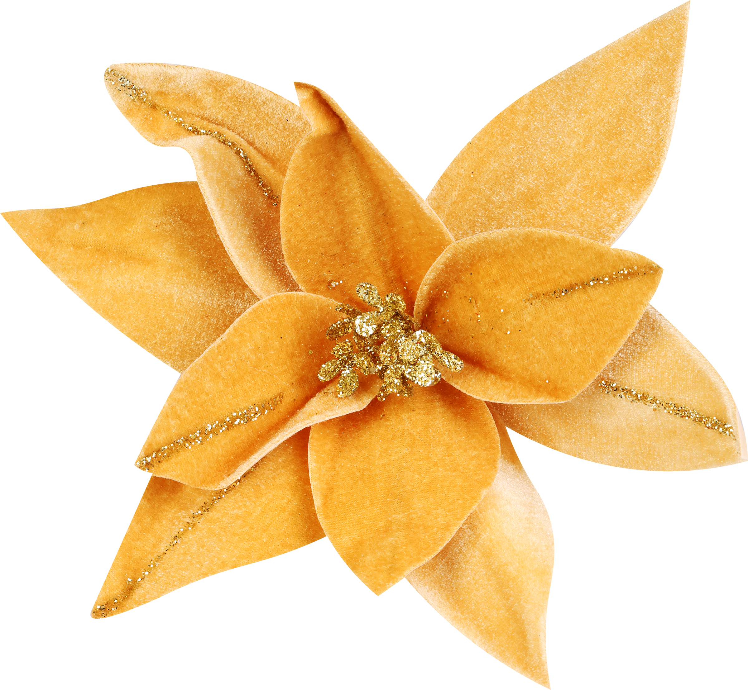 Изображение товара Украшение елочное домашнее Пуансеттия тканевое 21 см