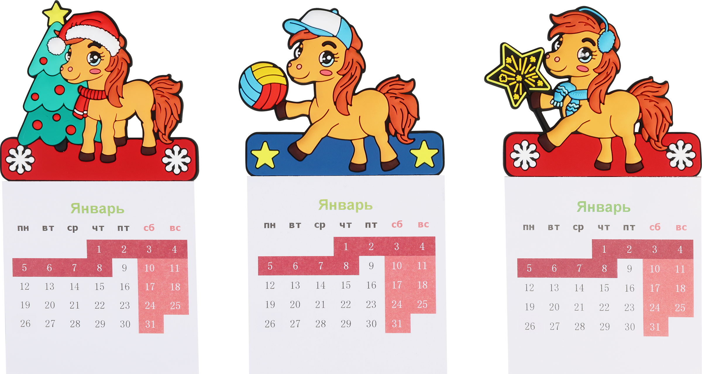 Изображение товара Магнит HOMECLUB Лошадка с термометром и календарем 14 см в ассортименте