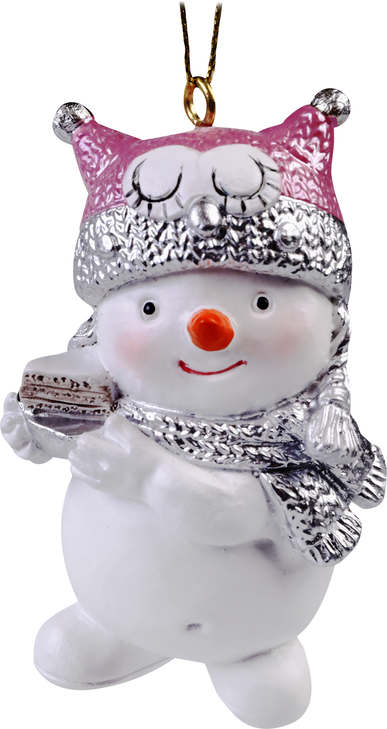 Изображение товара Украшение елочное HOMECLUB Снеговик в шапочке 8,2см для новогоднего декора