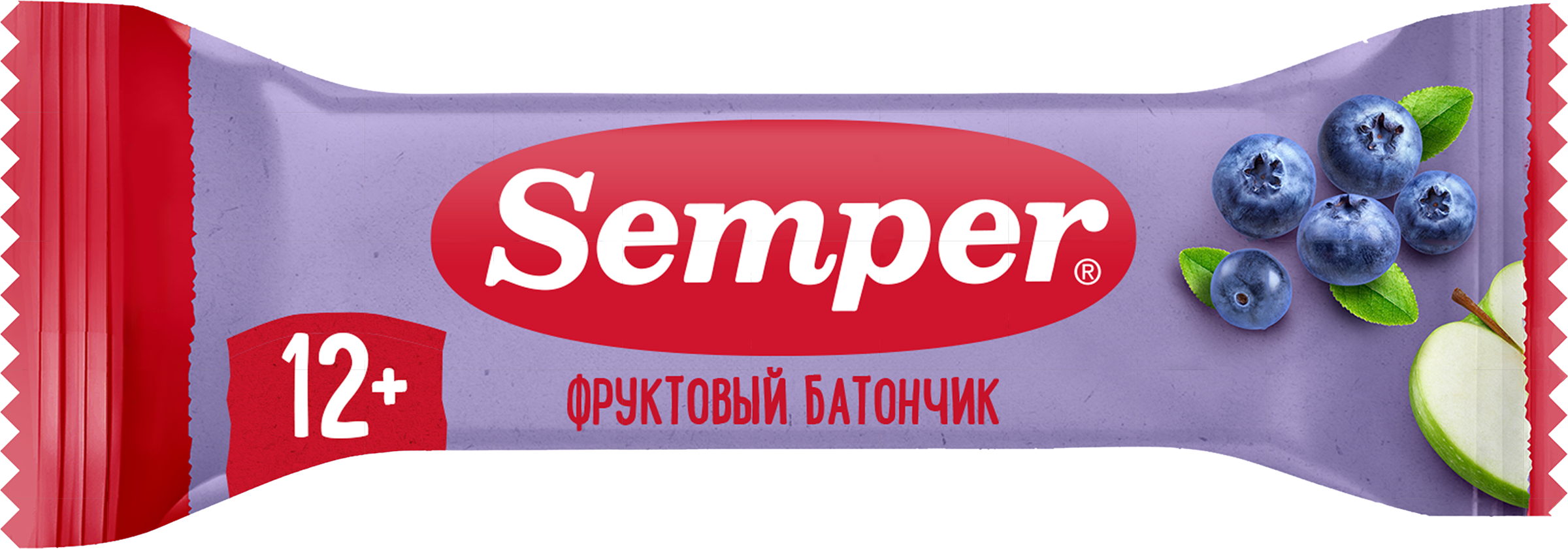 Изображение товара Батончик фруктовый SEMPER Яблоко и черника, с 12 месяцев, 15г